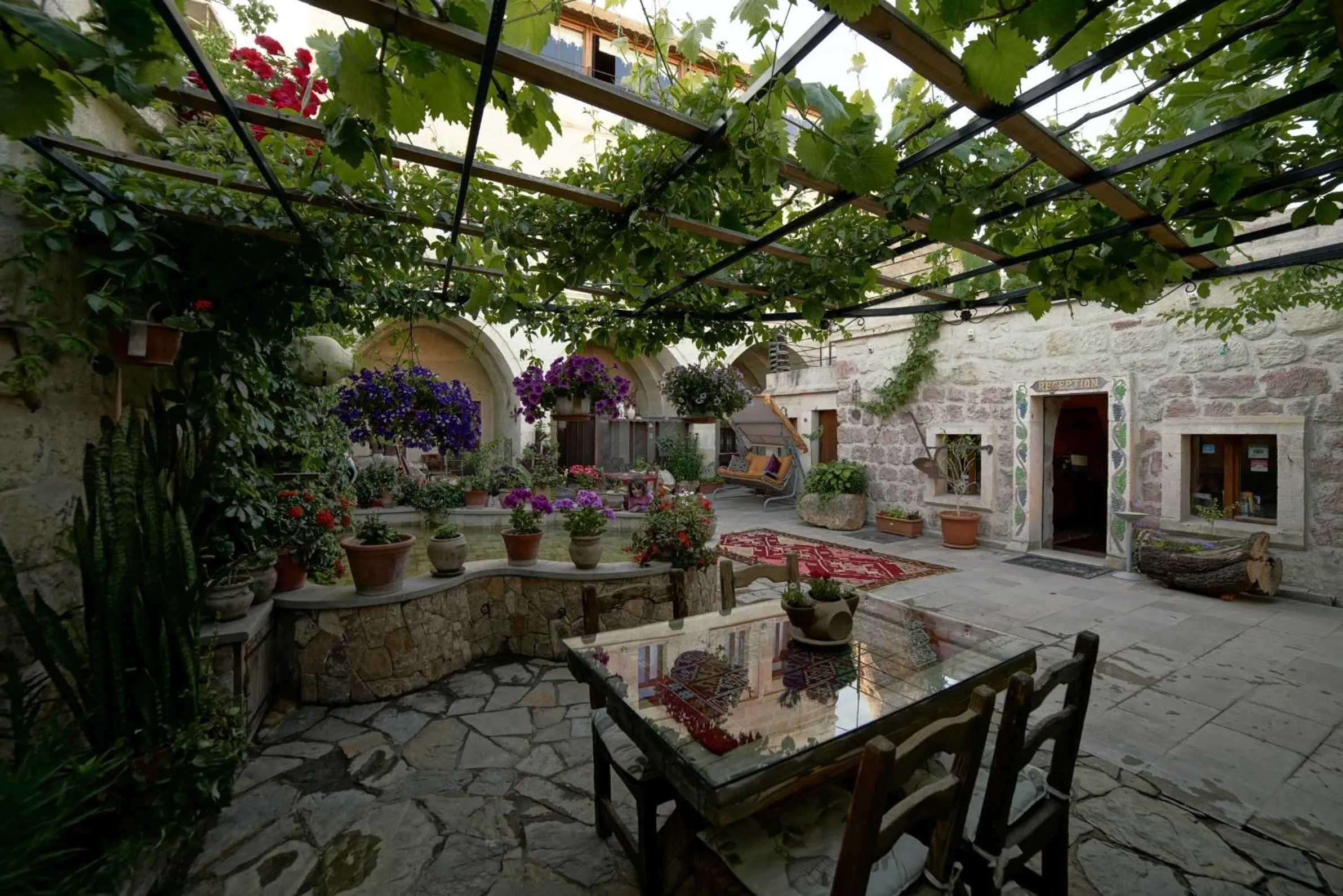 Patio in Safran Cave Hotel