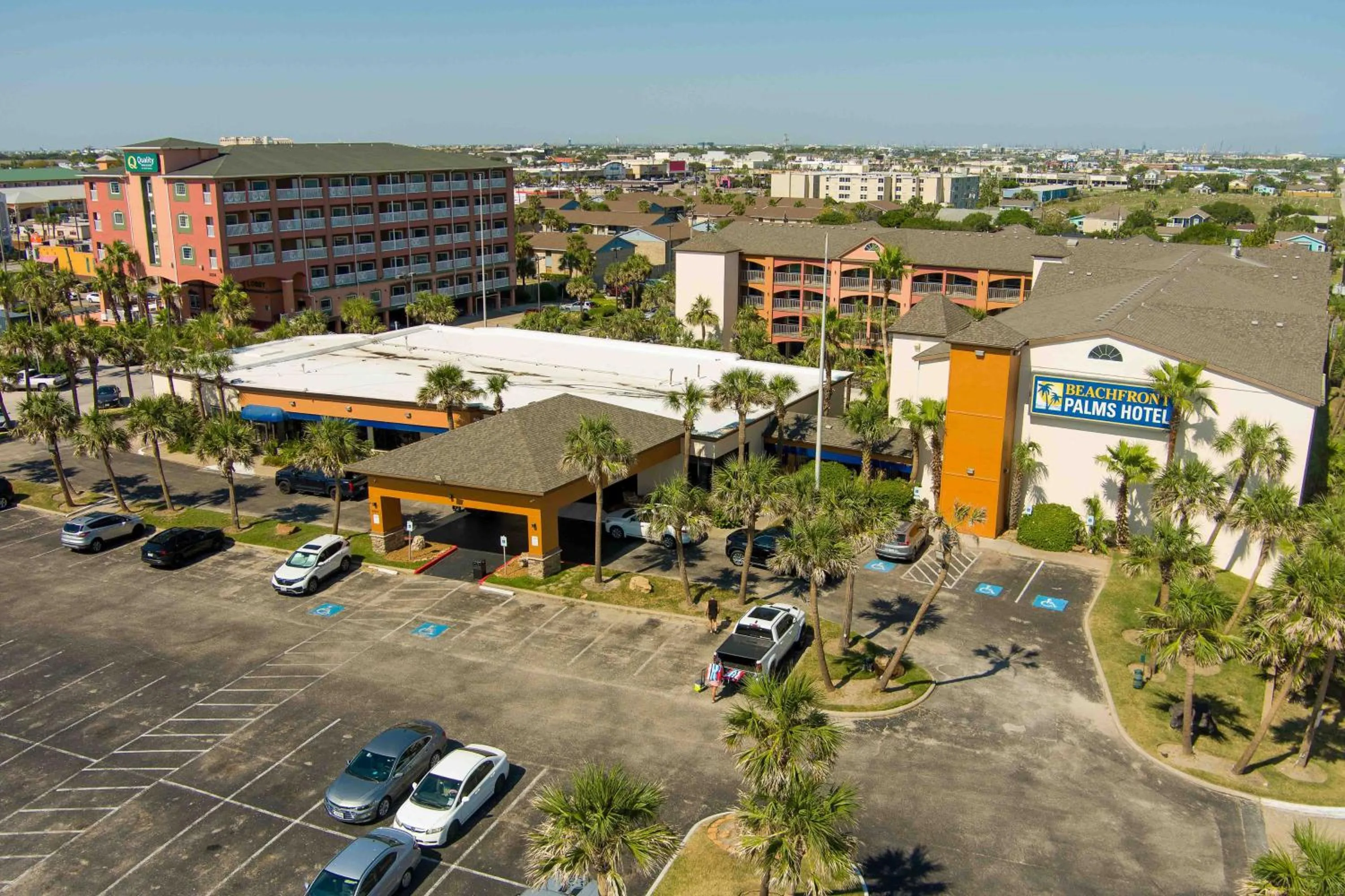 Property building in Beachfront Palms Hotel Galveston