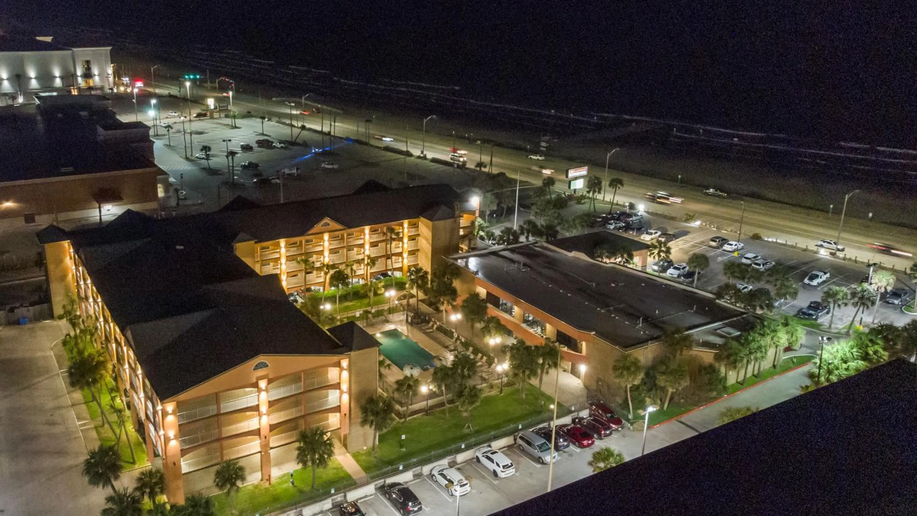 Property building in Beachfront Palms Hotel Galveston