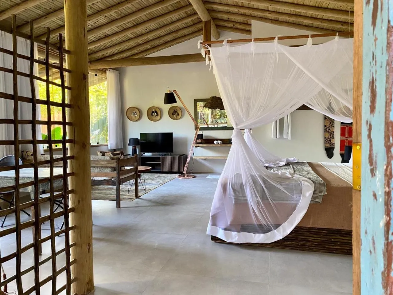 Living room, Bed in Soleluna Casa Pousada
