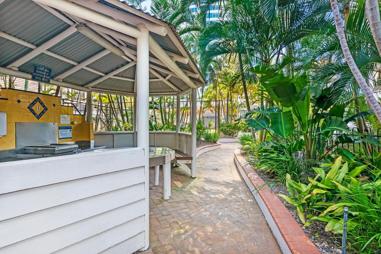 BBQ facilities in Aegean Apartments Surfers Paradise