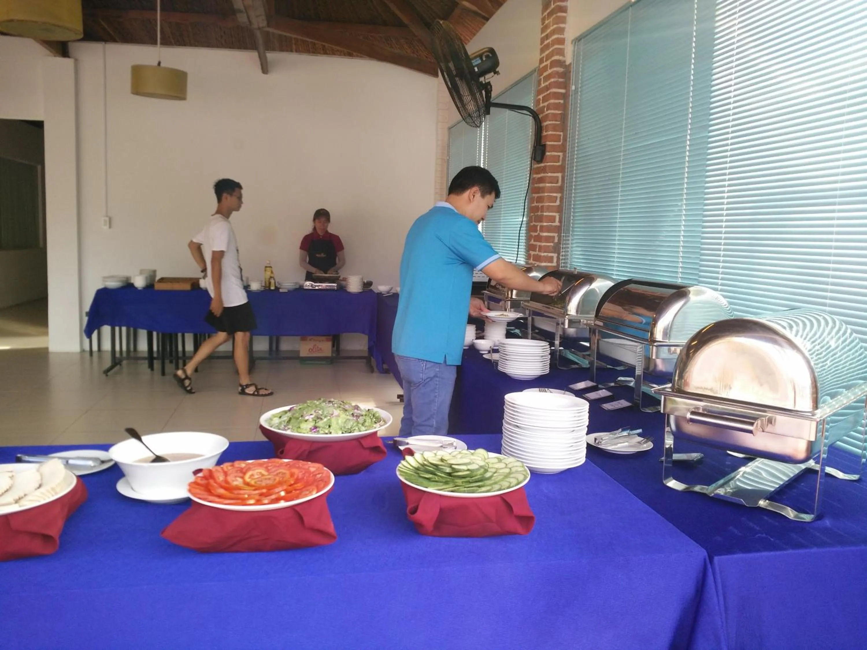 Asian breakfast in Suoi Hong Resort