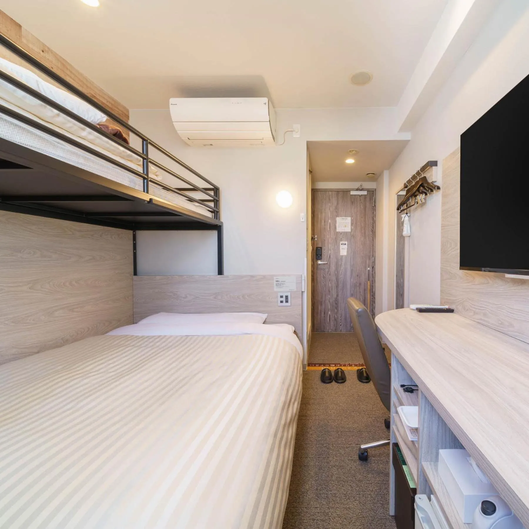 Bed in Super Hotel Kushiro Kurogane