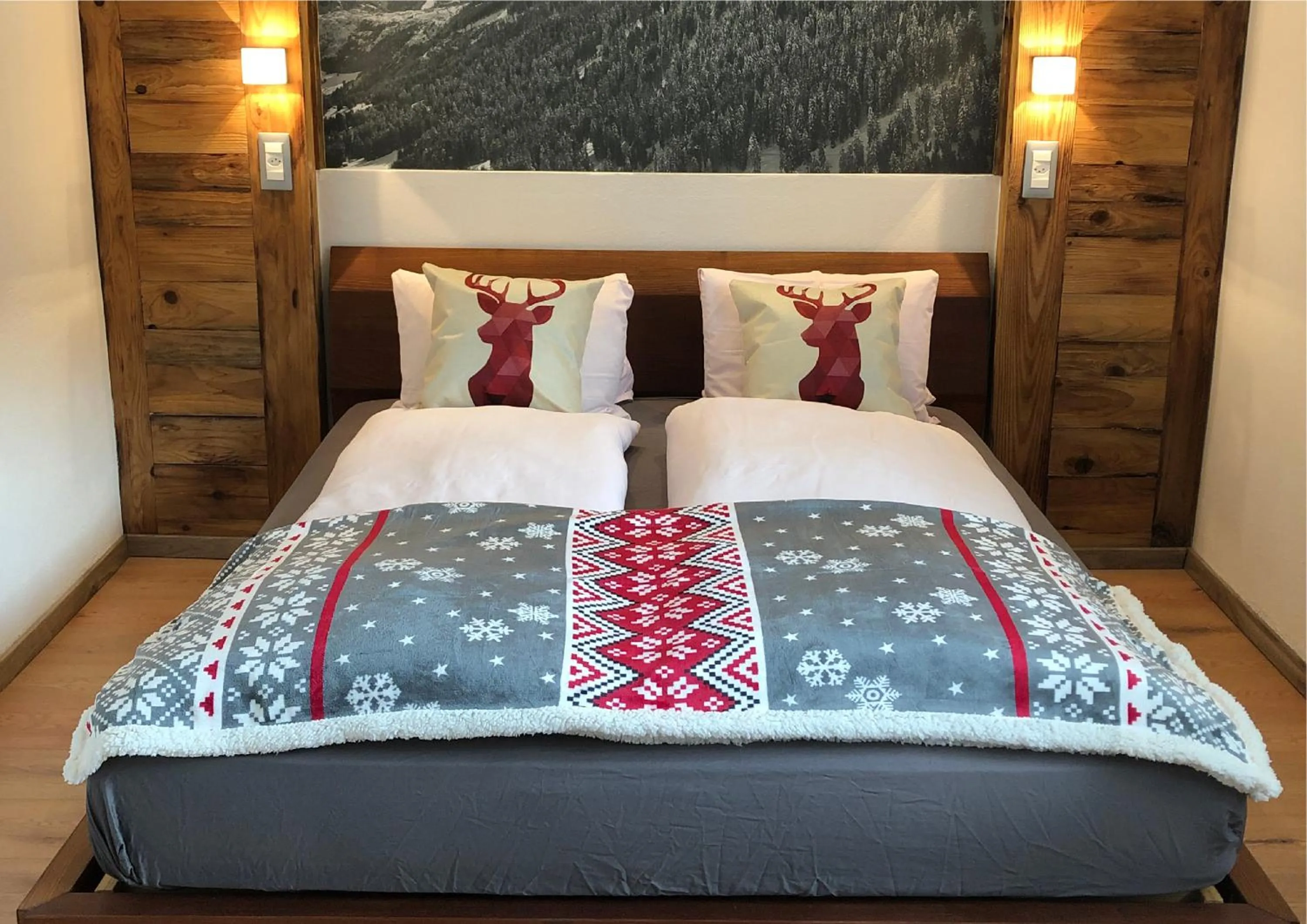 Bed in Mountain Lodge Sedrun