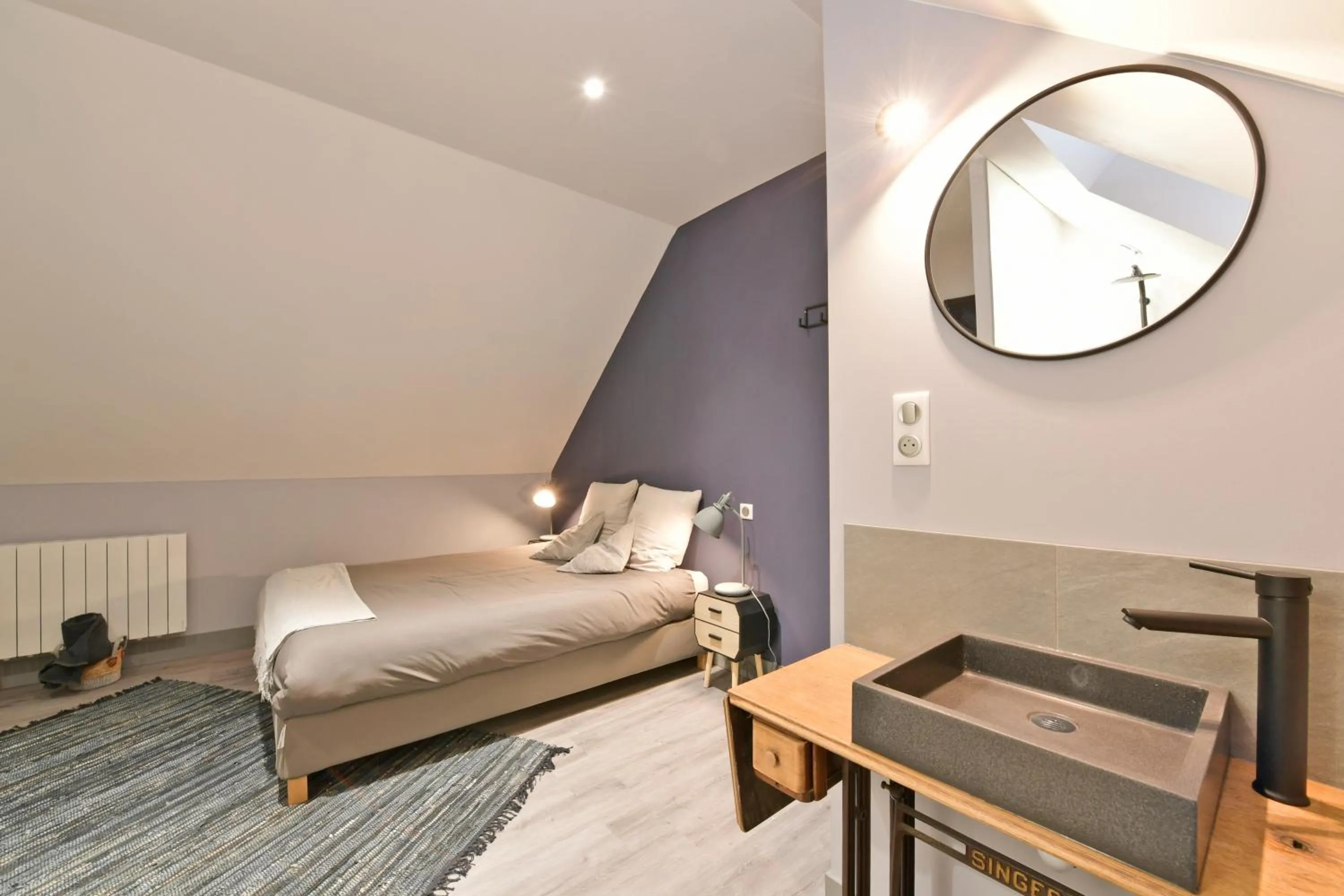 Bed in Chambres d'hotes Les Nuits Pastel