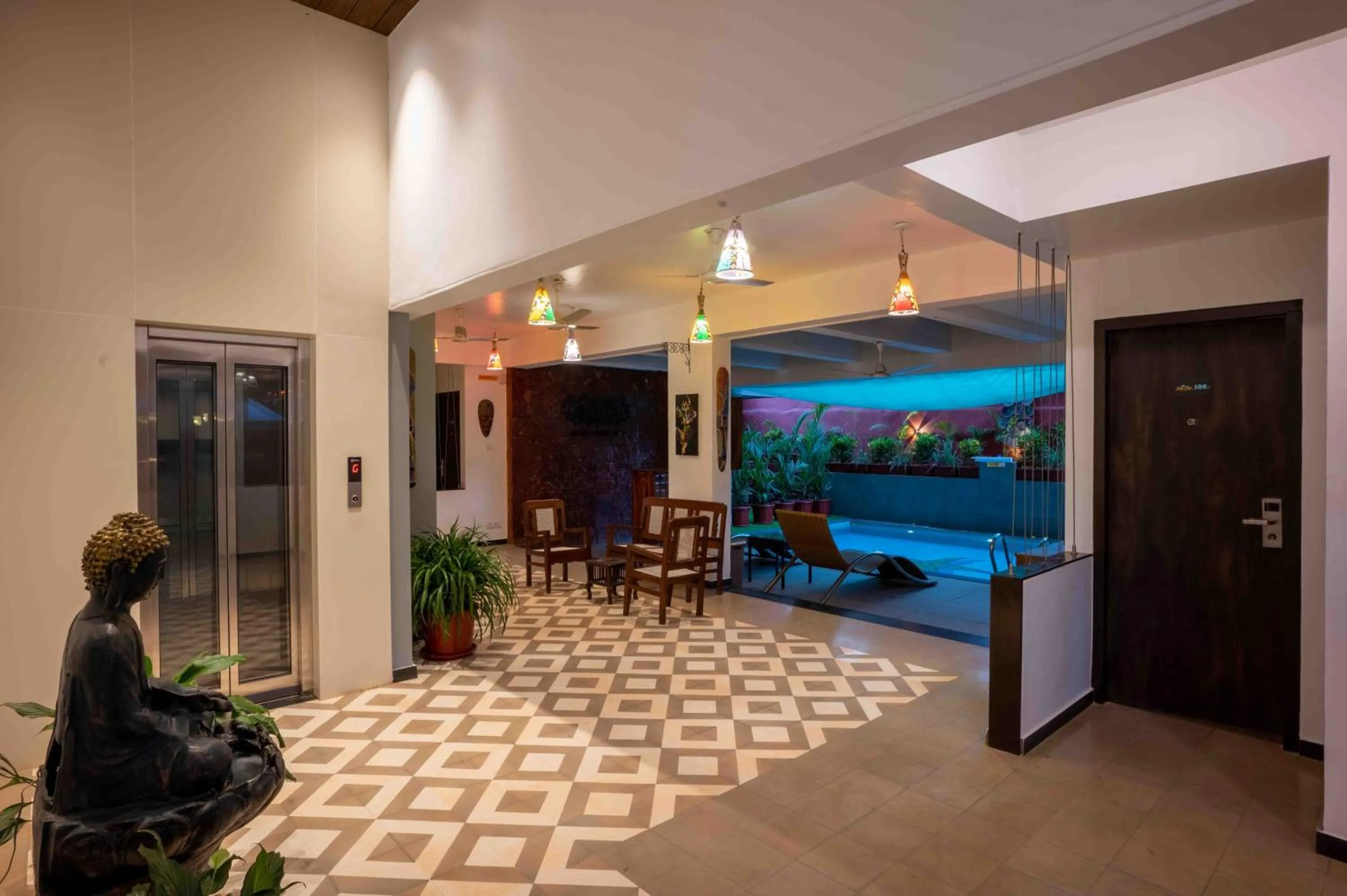 Communal lounge/ TV room in Foxoso Sonnet - A boutique hotel, Anjuna , Goa