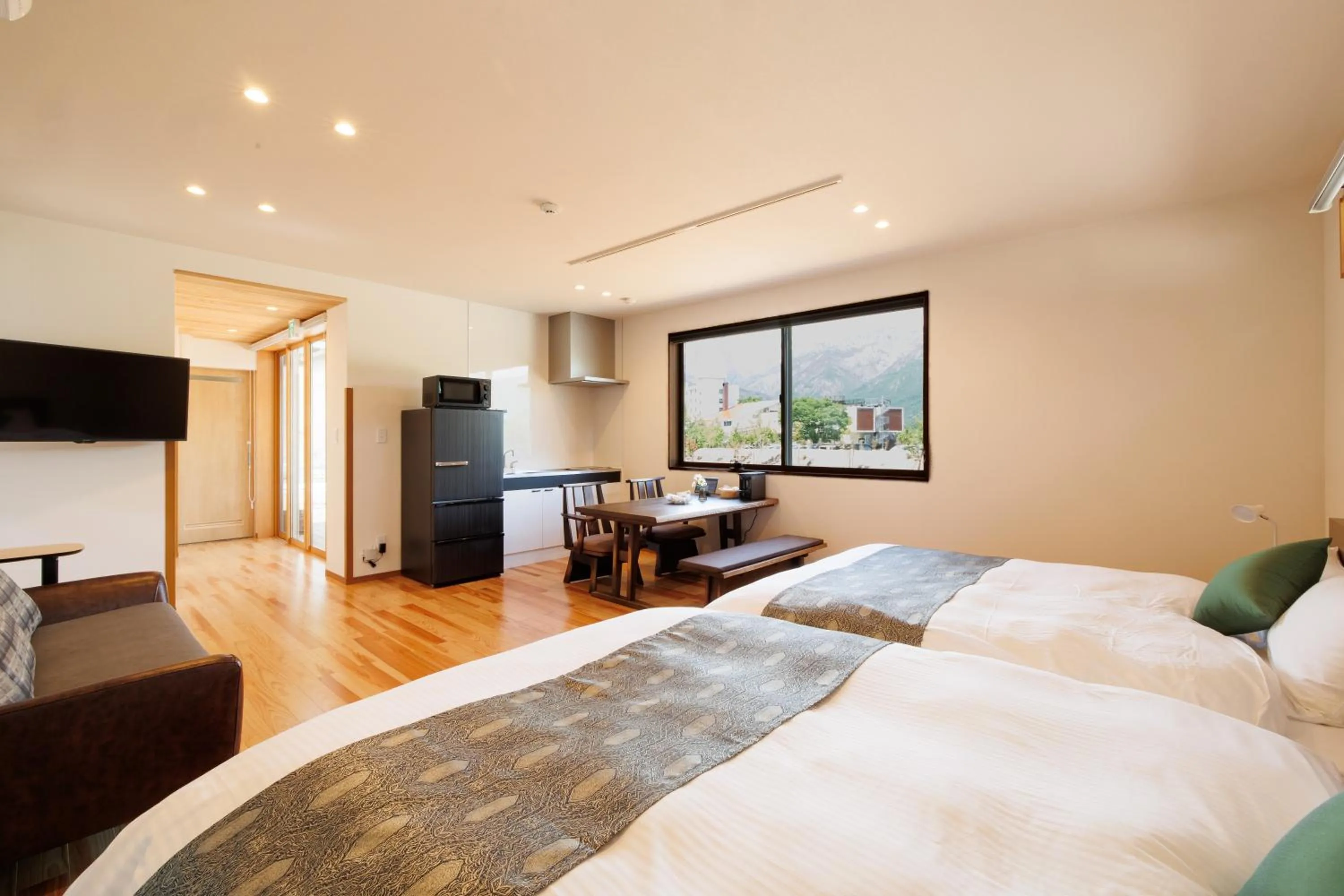 Bed in Hakuba Highland Hotel