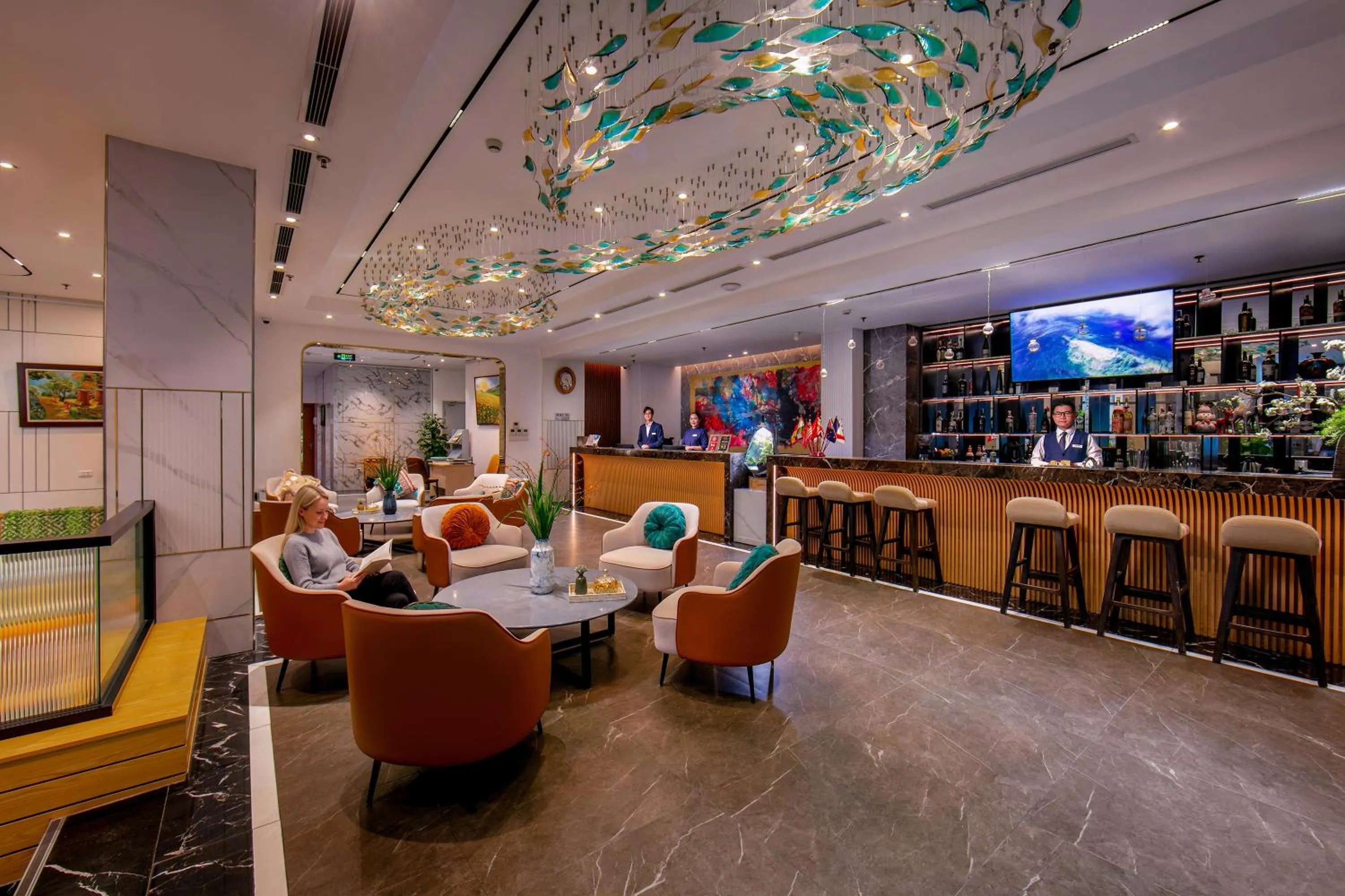 Lobby or reception in GRAND CITITEL Hanoi Hotel & Spa