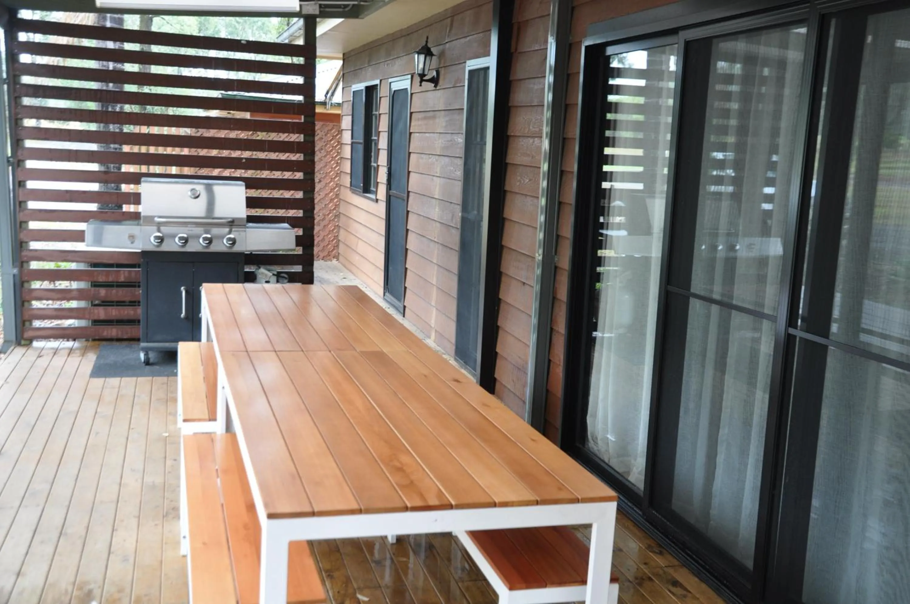 Seating area in Pokolbin Village Estate