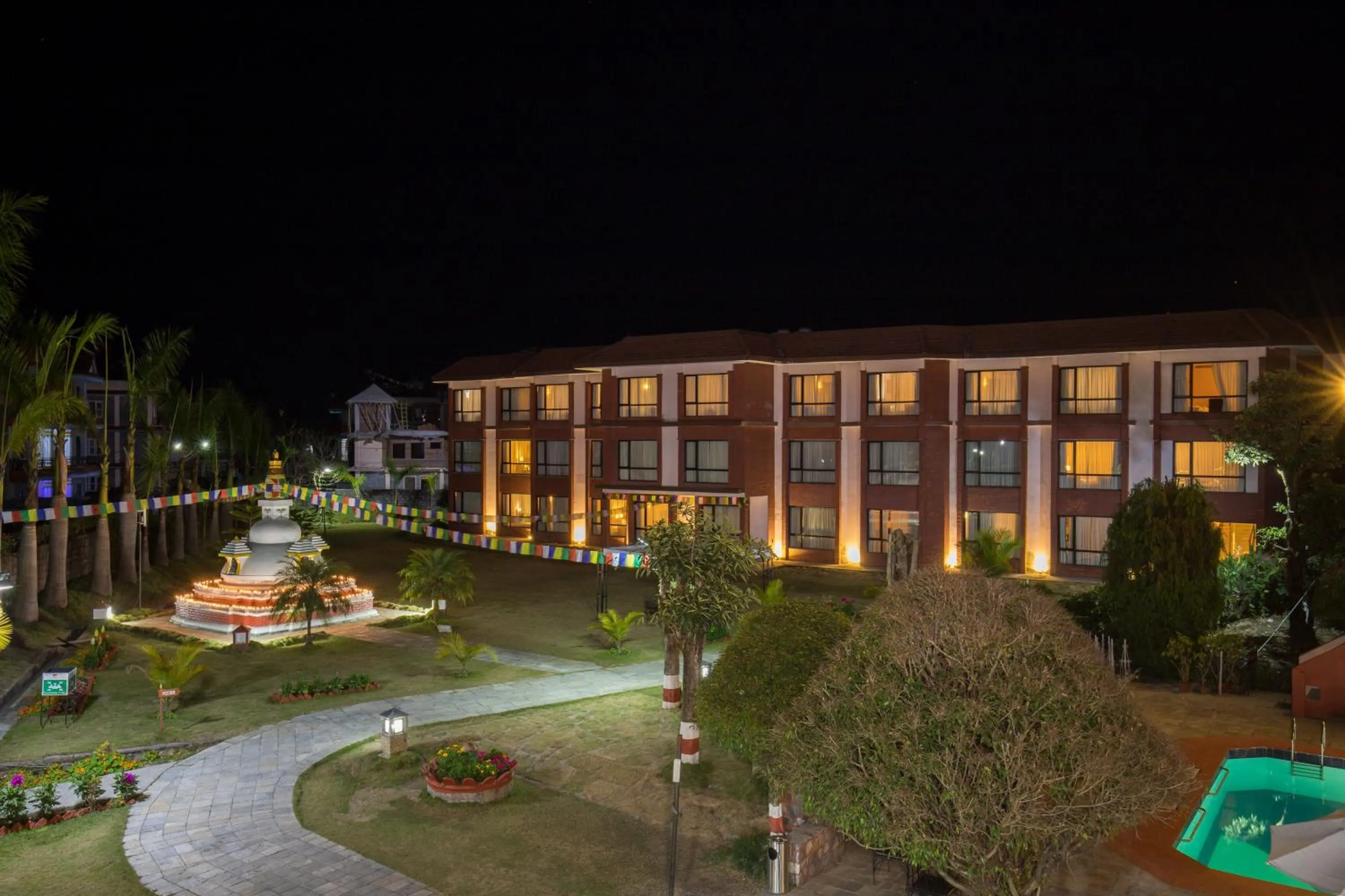 Garden view in Hotel Pokhara Grande