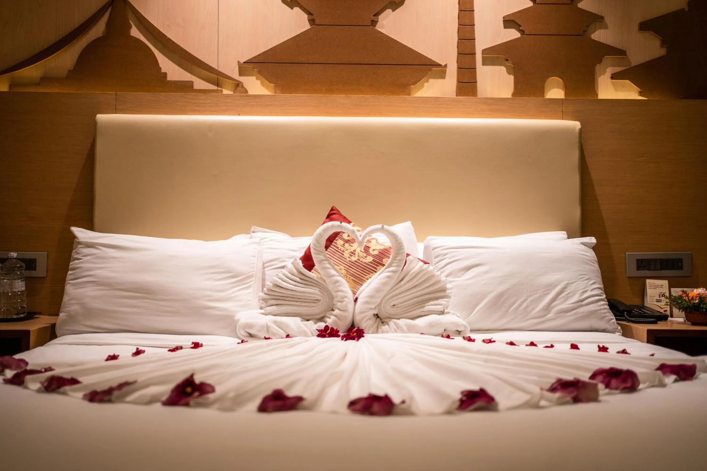 Decorative detail, Bed in Hotel Pokhara Grande