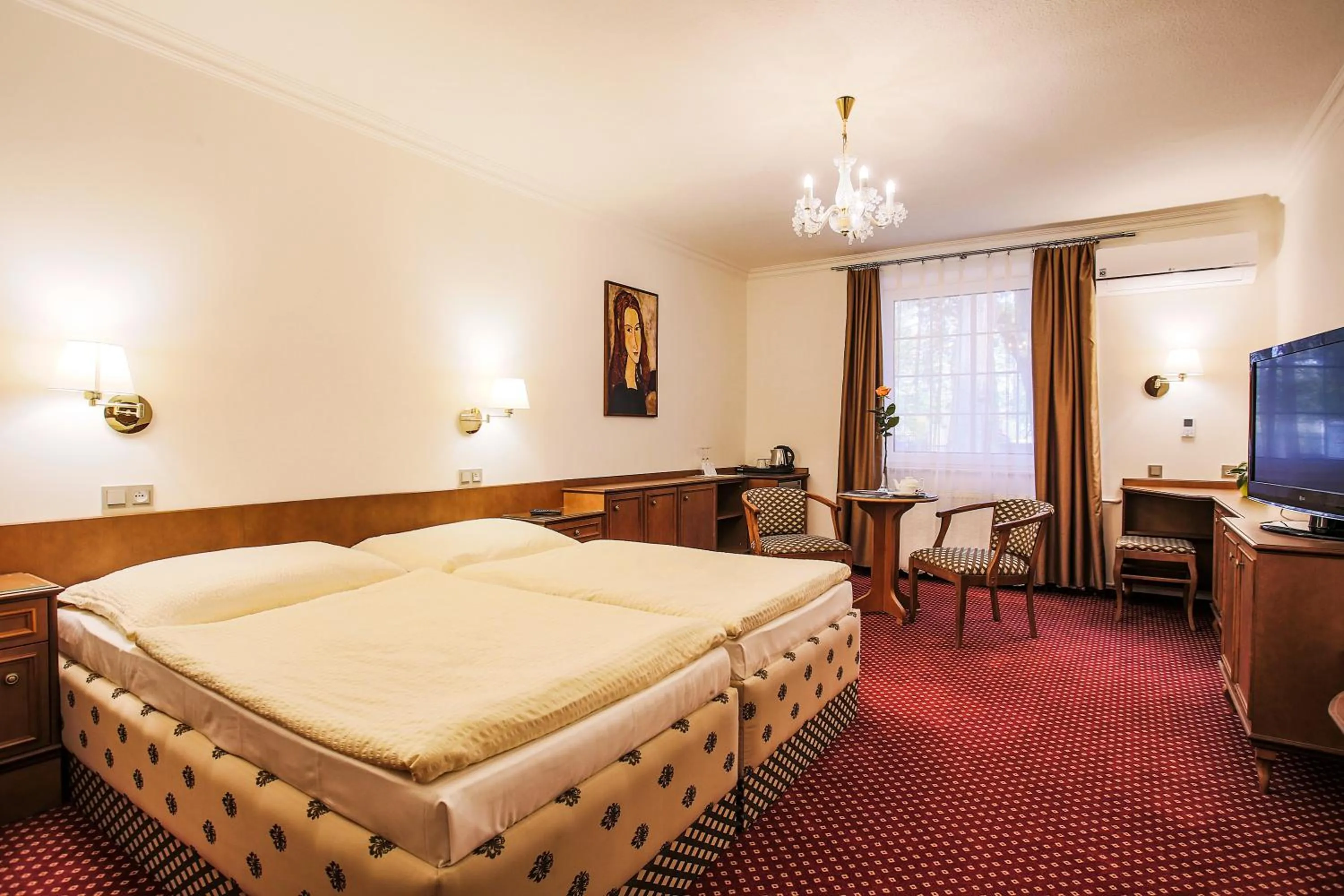 Bed in Hotel Ostrov
