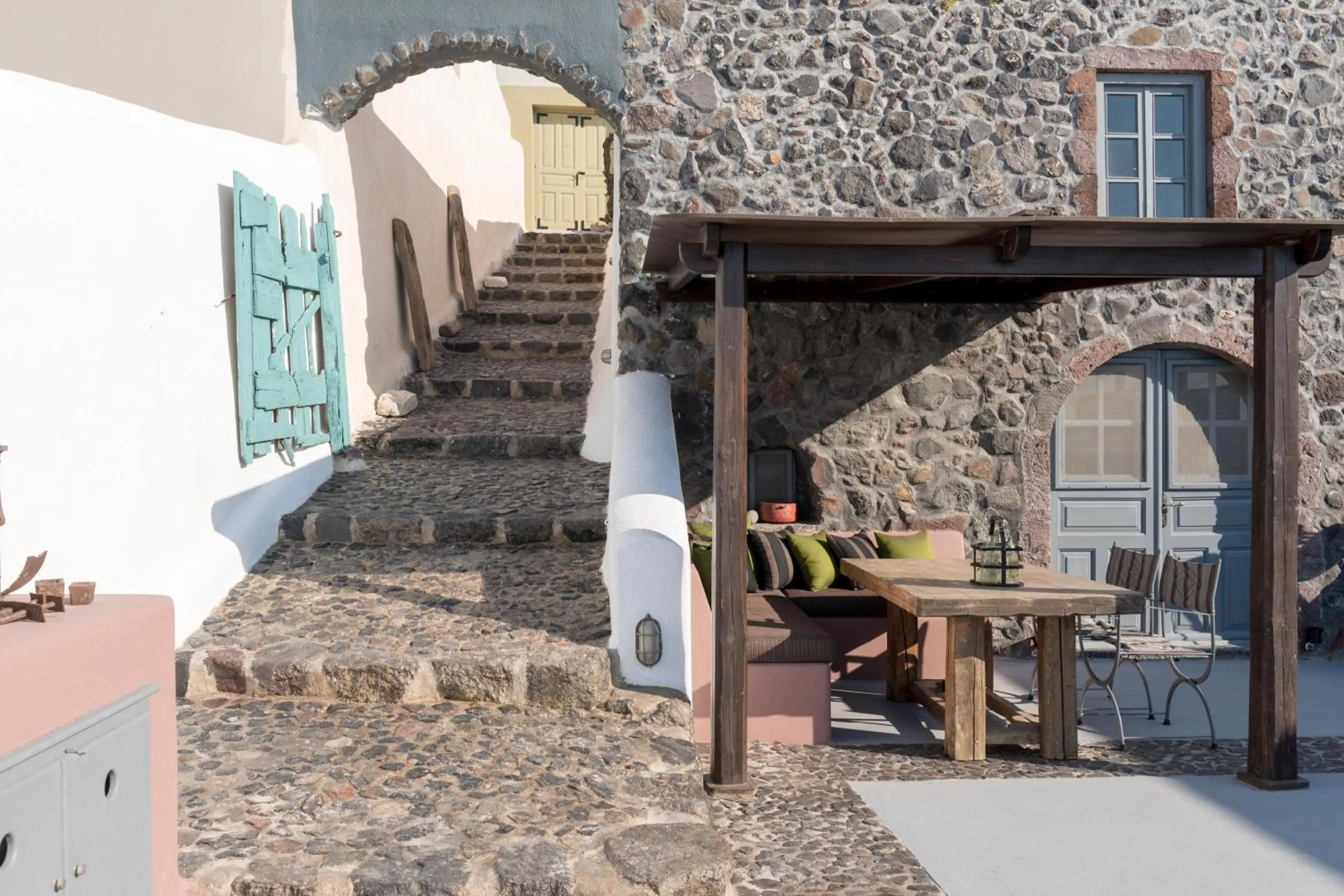 Patio in Phaos 1870, A restored Winery