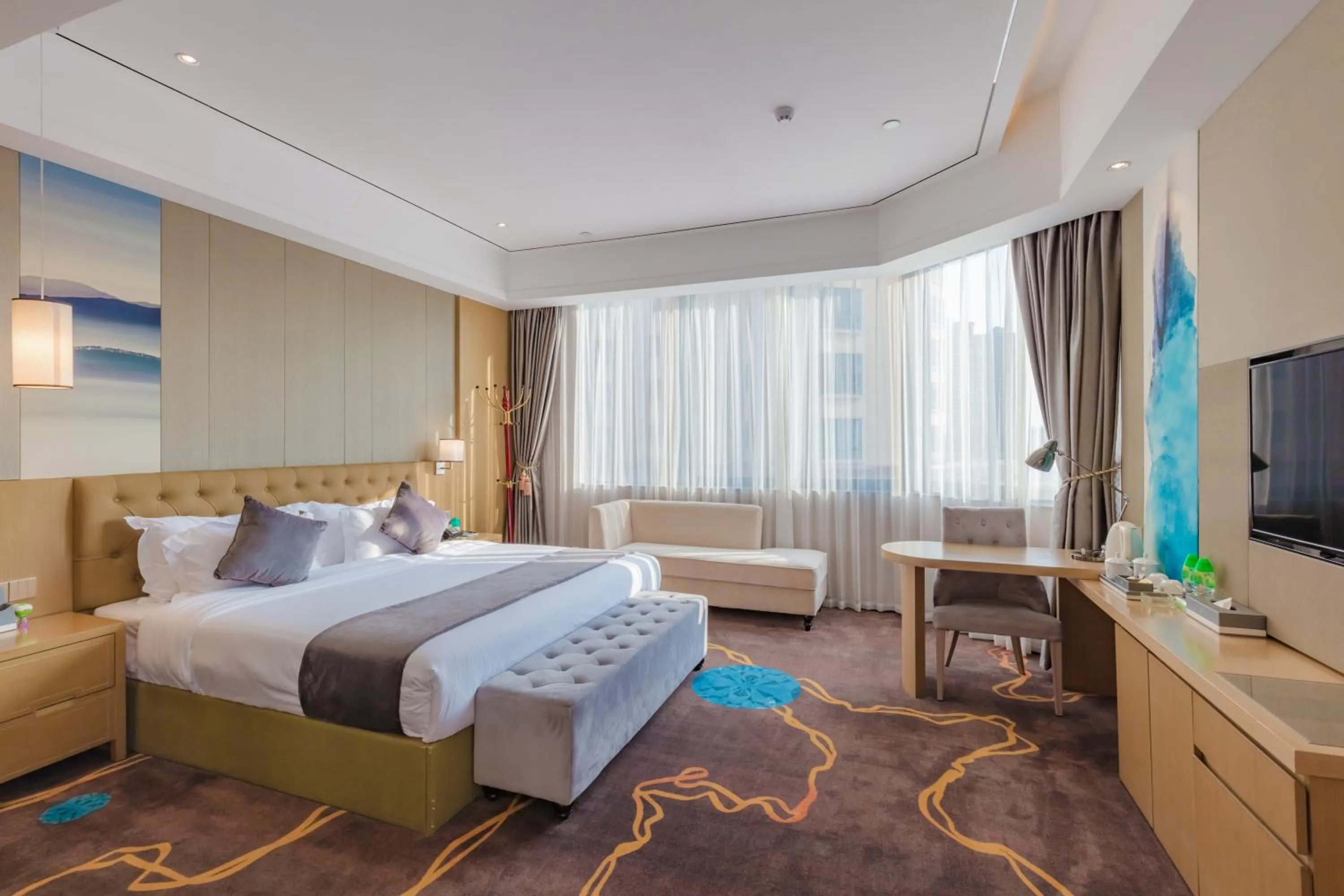 Bed in Taishan He Style Hotel
