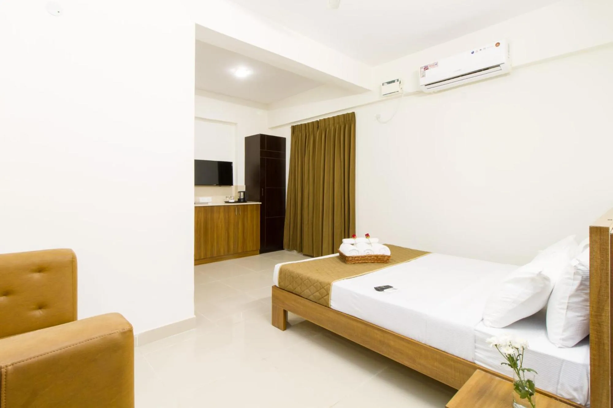 Bed in Sanctum Suites Whitefield Bangalore