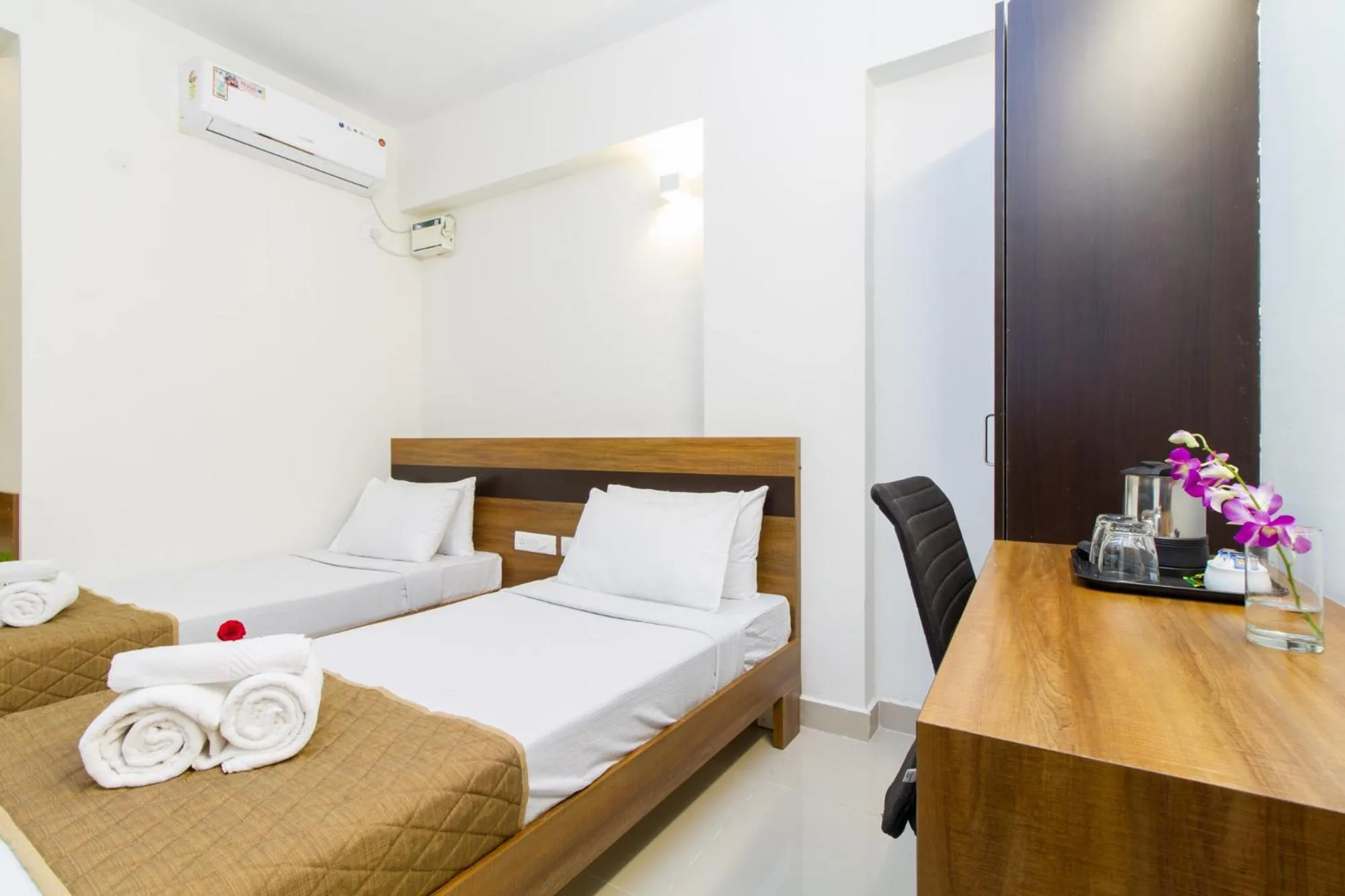 Bed in Sanctum Suites Whitefield Bangalore