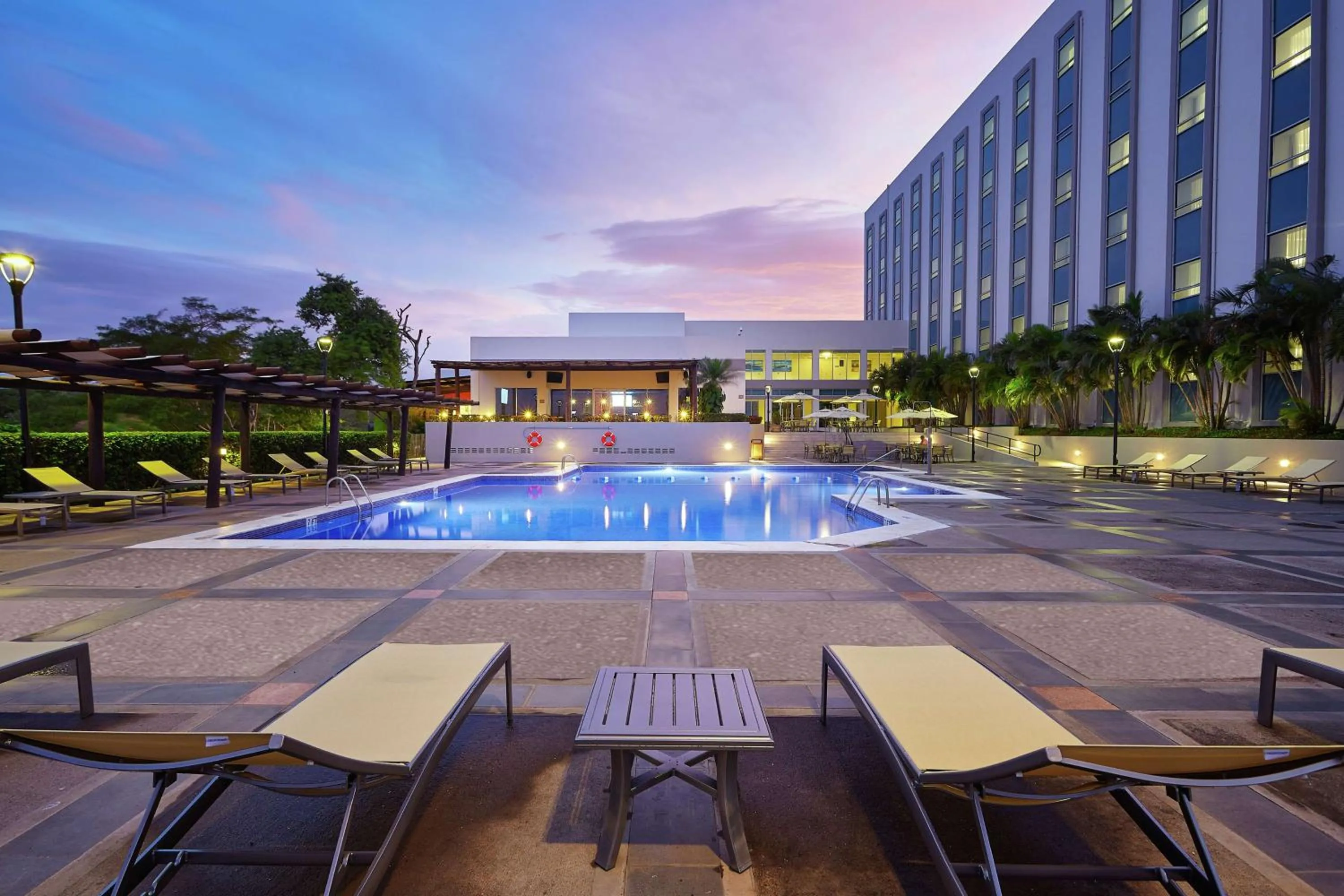 Pool view in DoubleTree by Hilton Managua