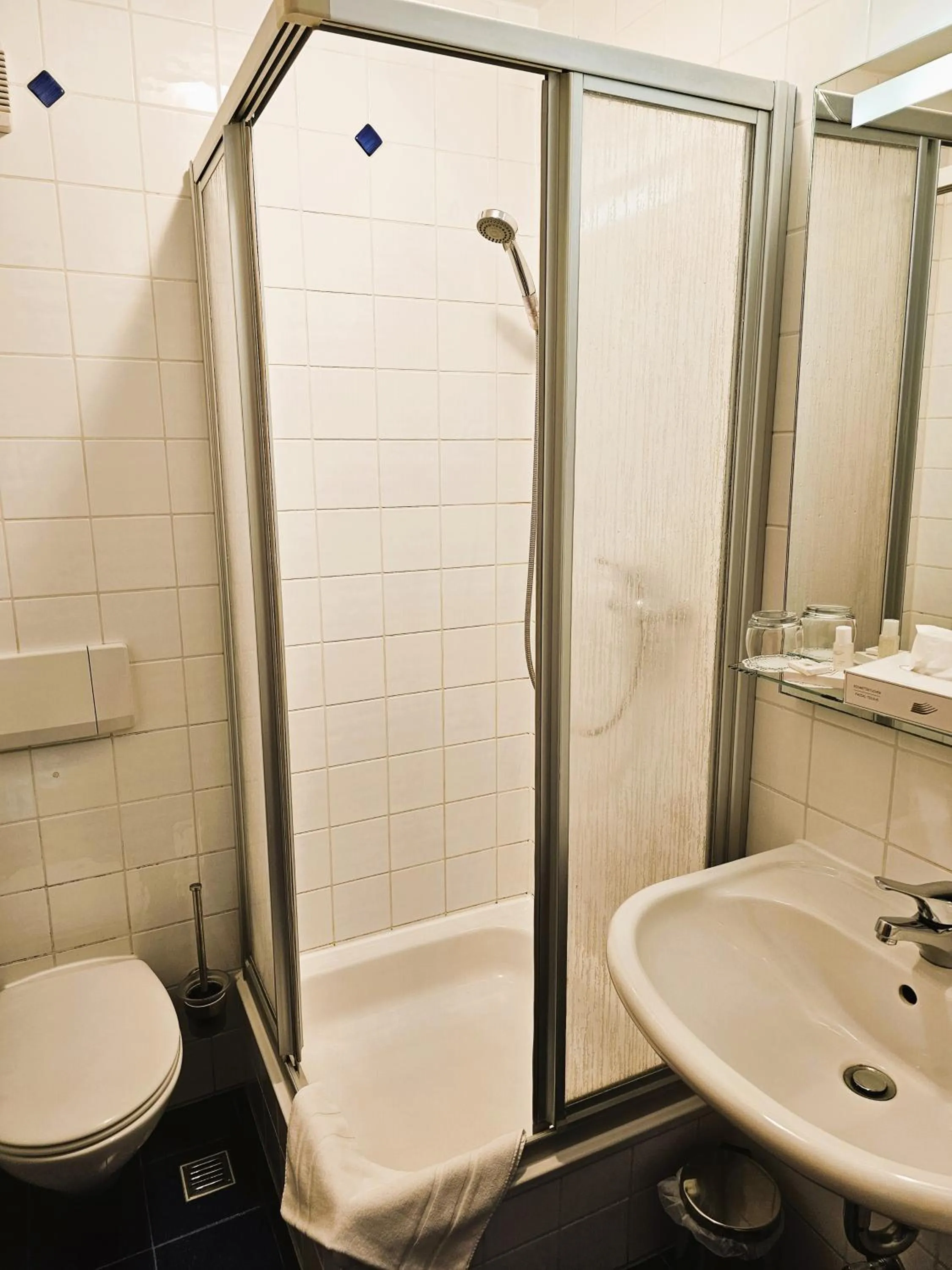Bathroom in ARRIVEL Pension Pliening - bisher Novitel