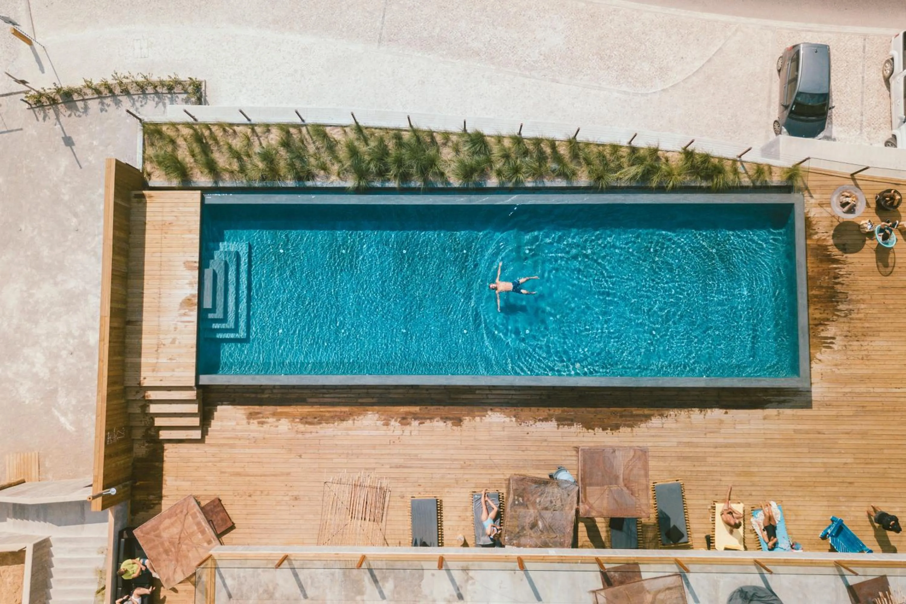 Swimming pool in Noah Surf House Portugal