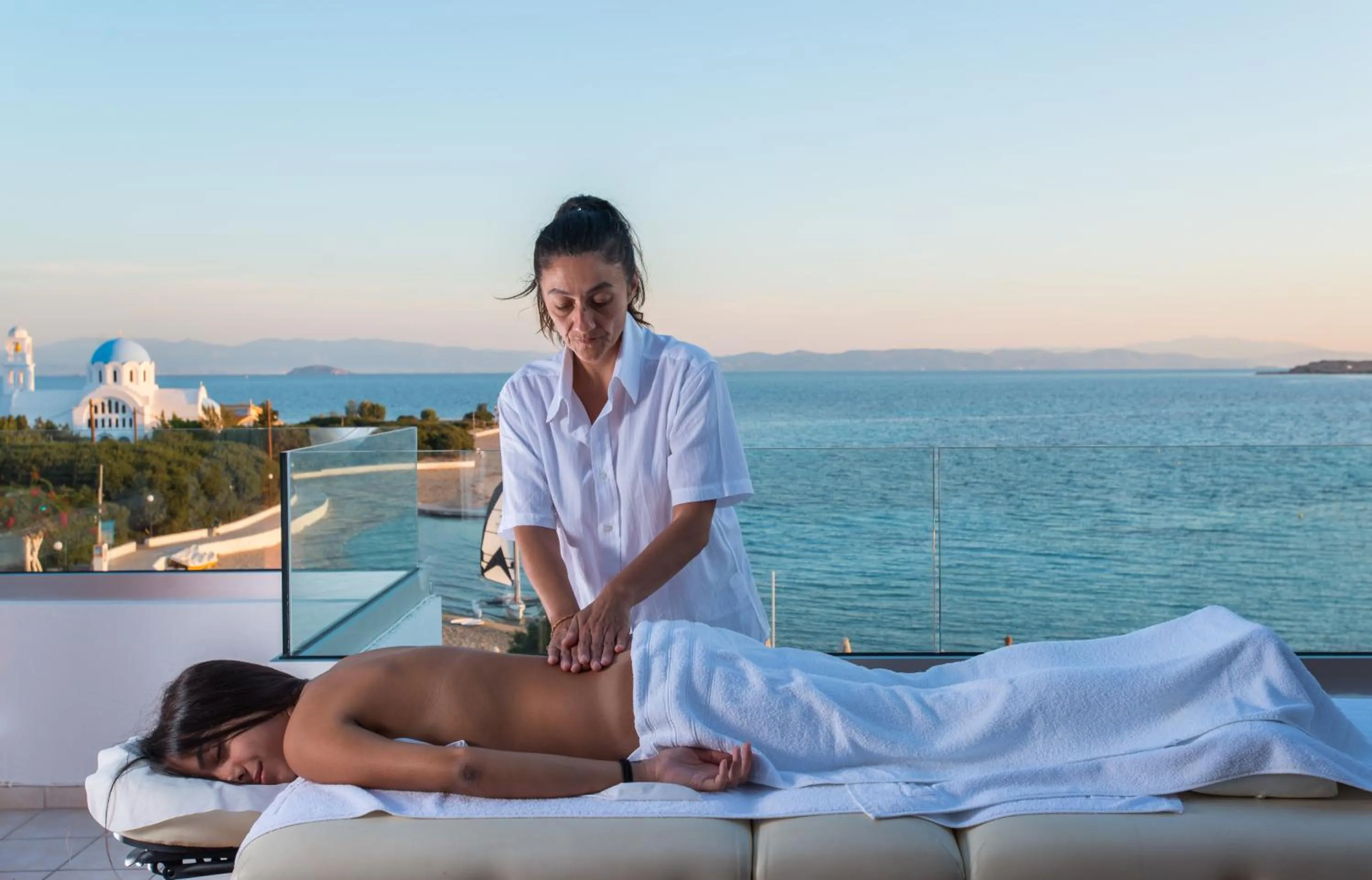 People in Oasis Beach Hotel