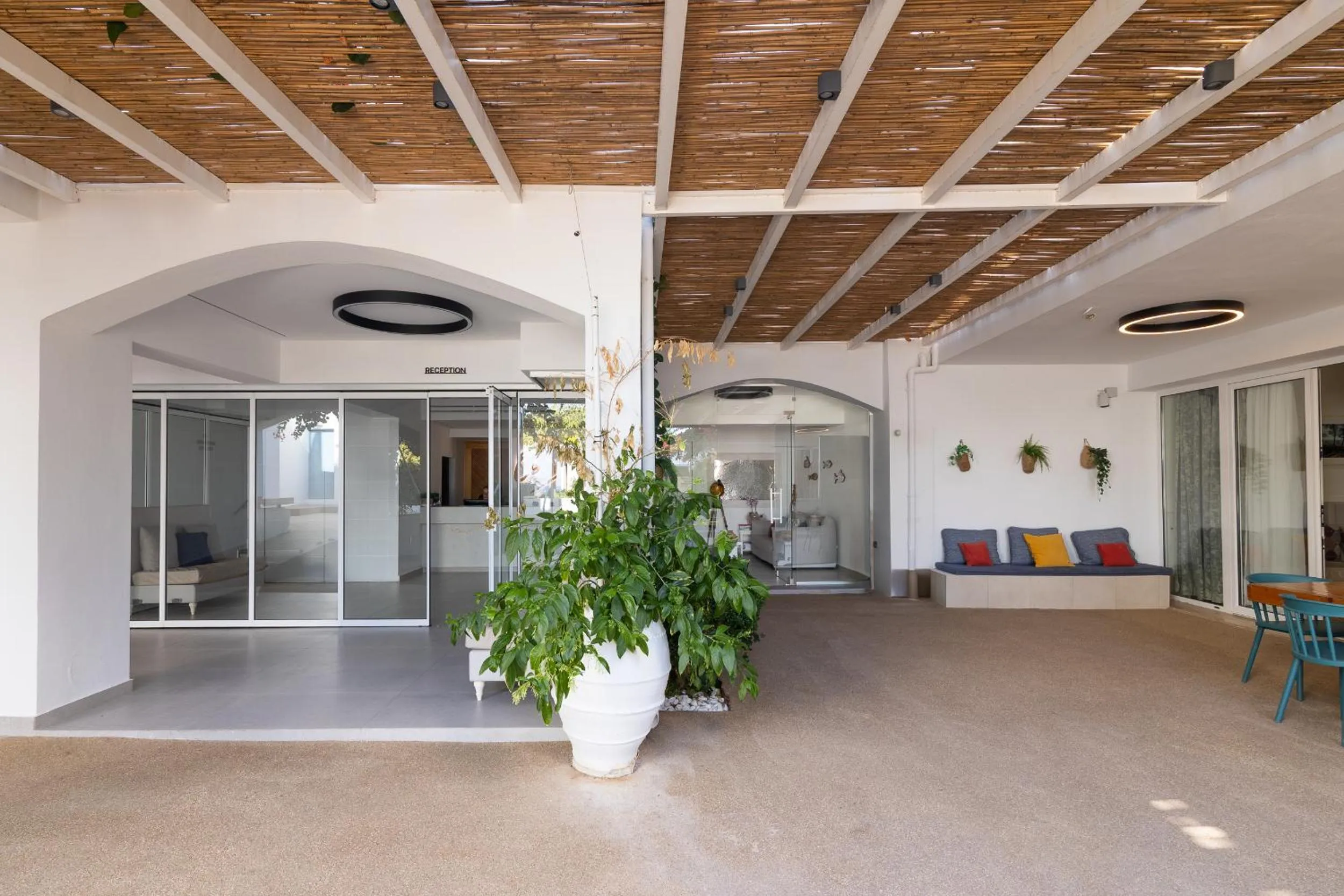 Patio in Oasis Beach Hotel