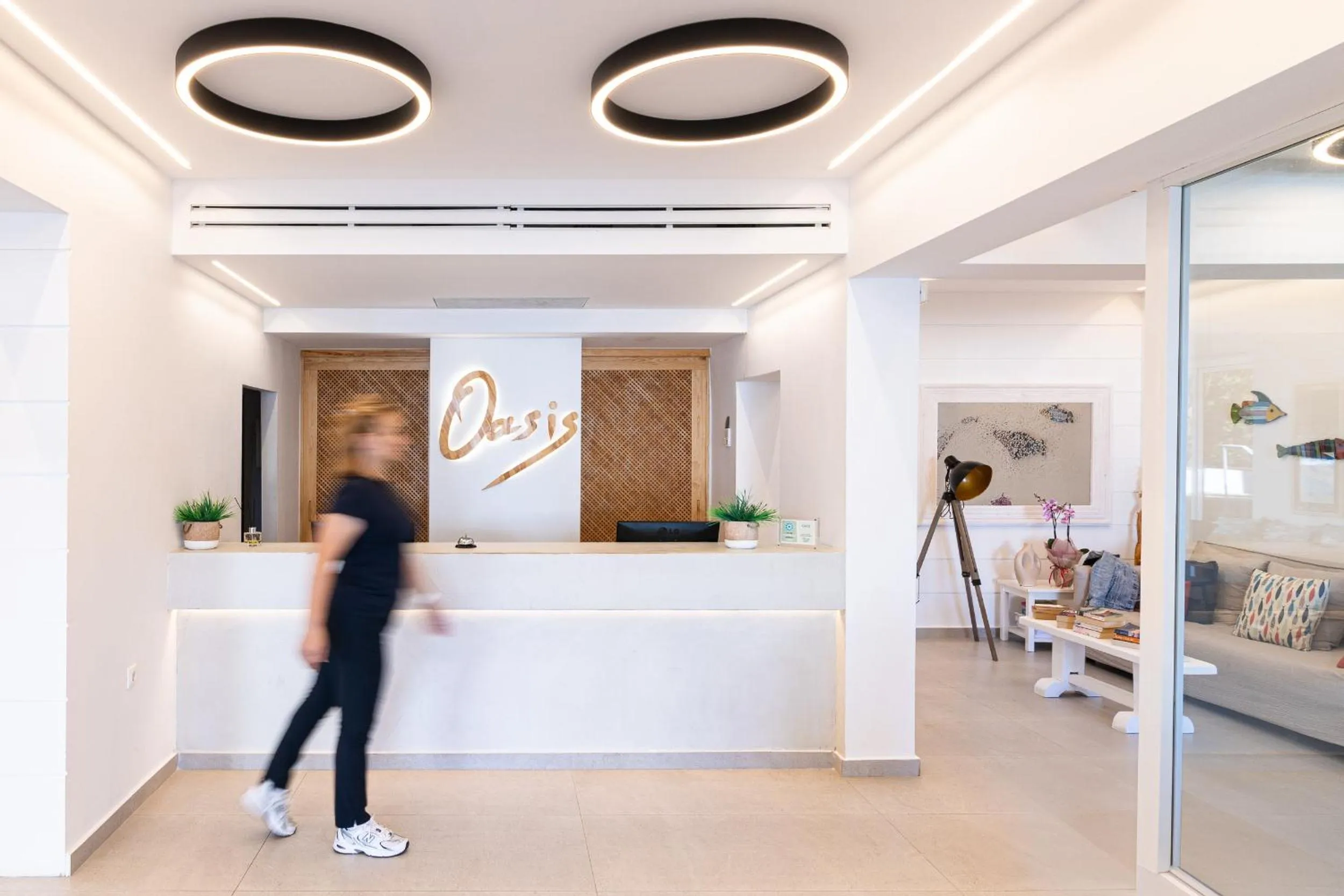 People in Oasis Beach Hotel