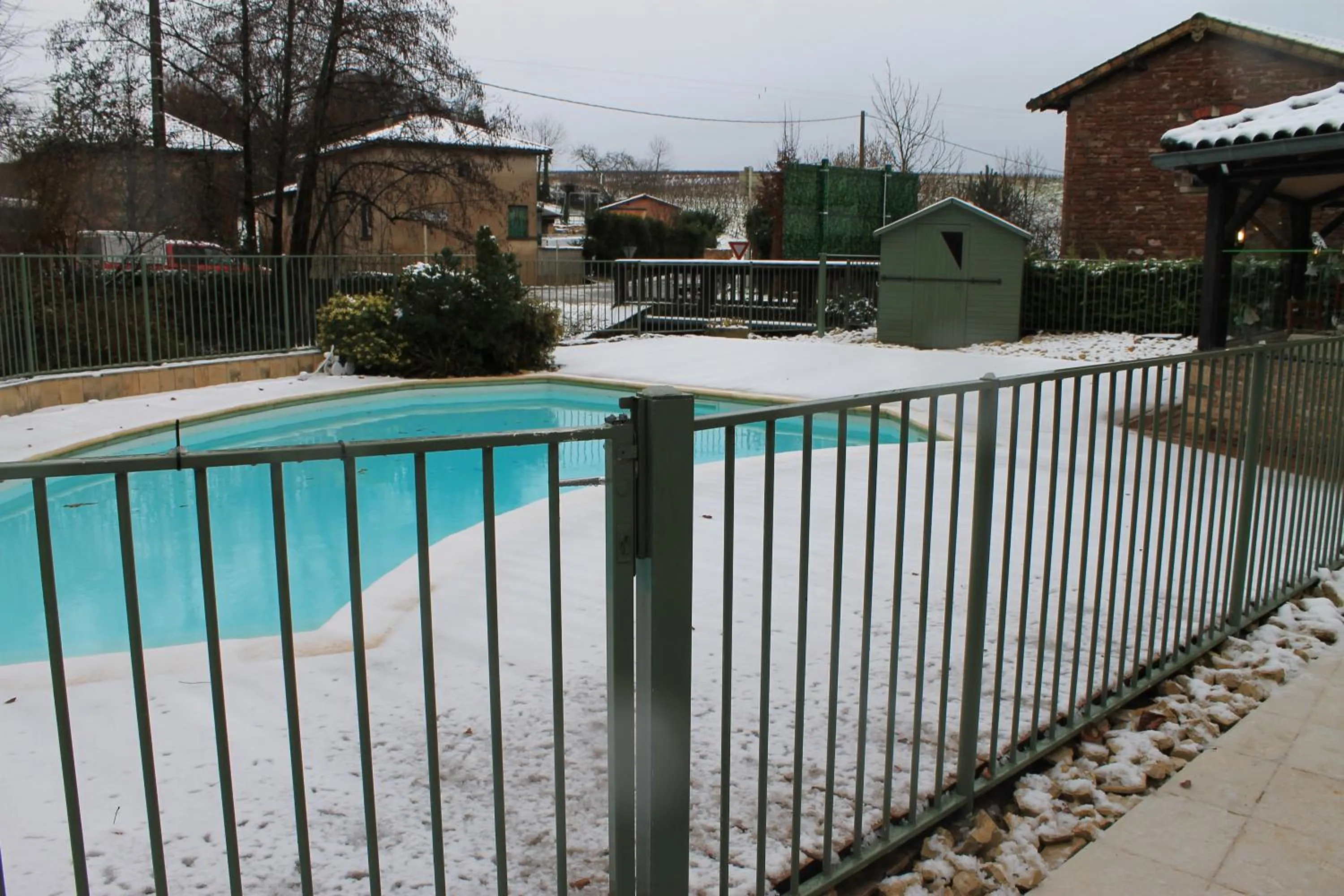 Pool view in Hôtel Restaurant Le Moulin de Saint Verand