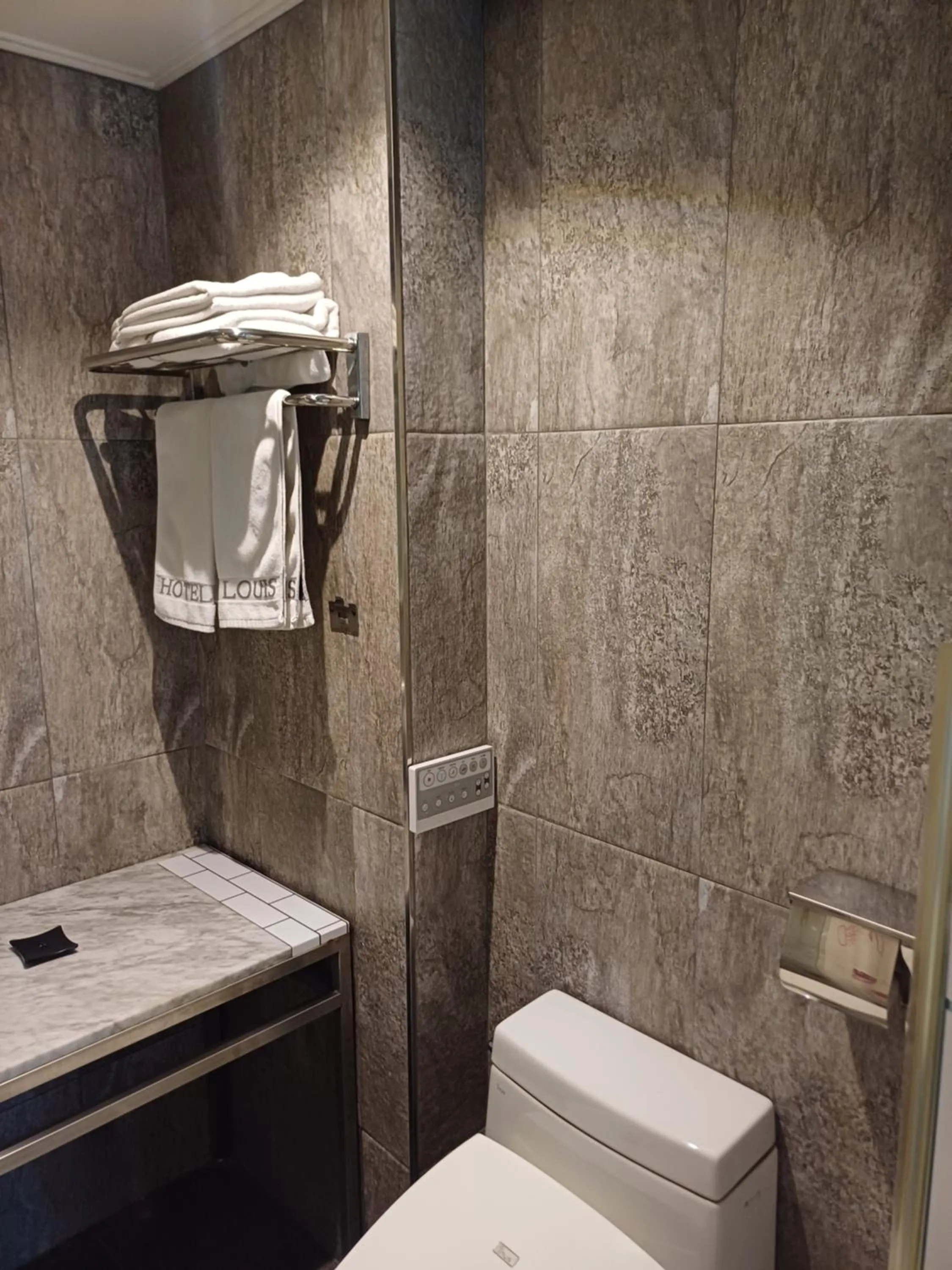 Toilet in Louis Hotel