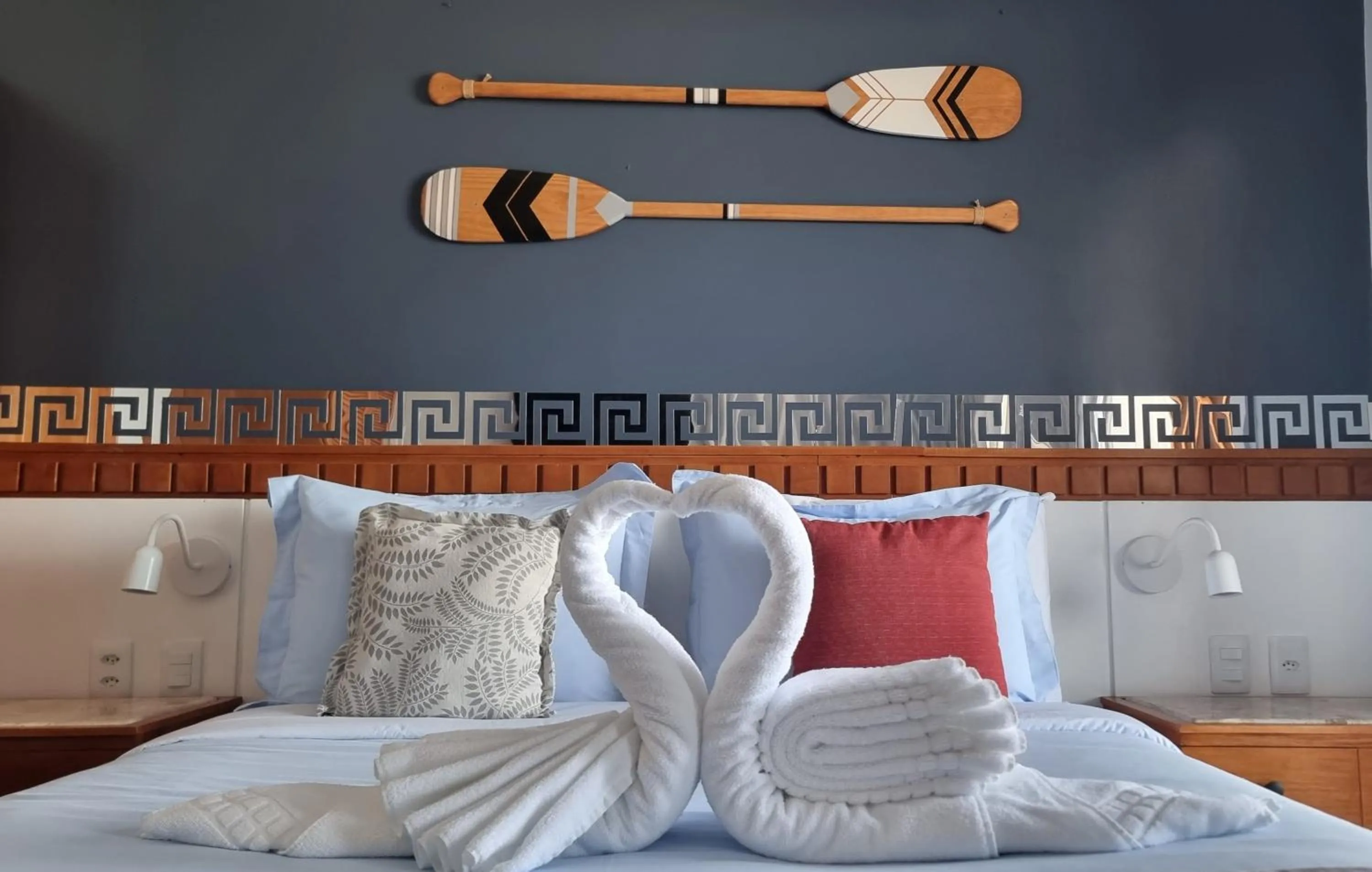 Bed in Pousada Santorini