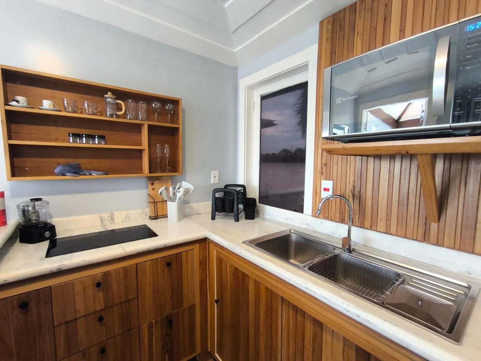 Kitchen or kitchenette in Pousada Santorini