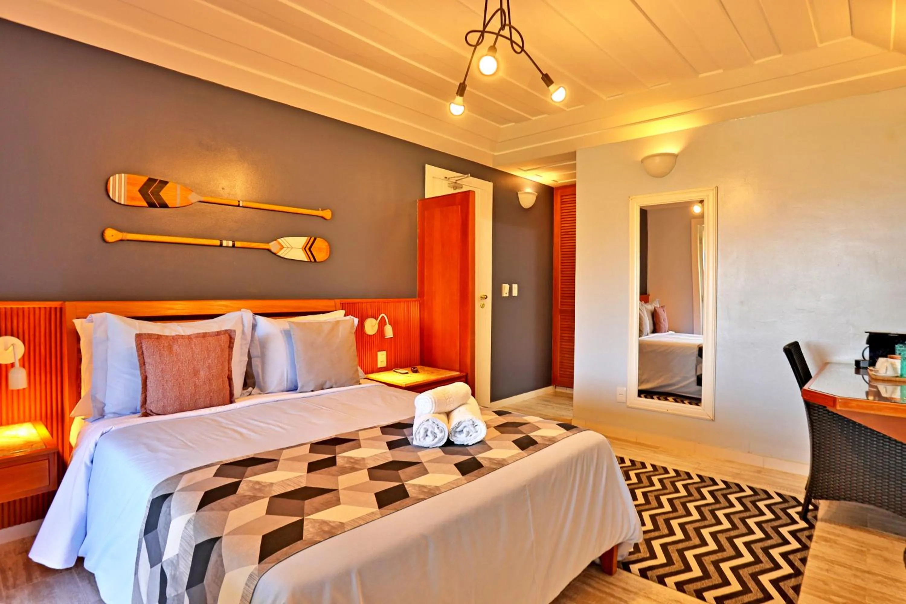 Decorative detail, Bed in Pousada Santorini