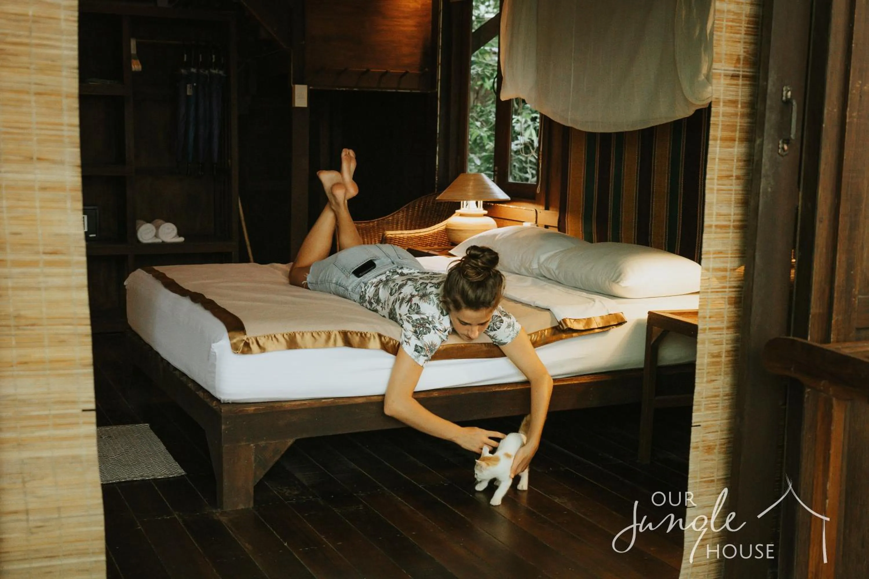 Bedroom, Bed in Our Jungle House