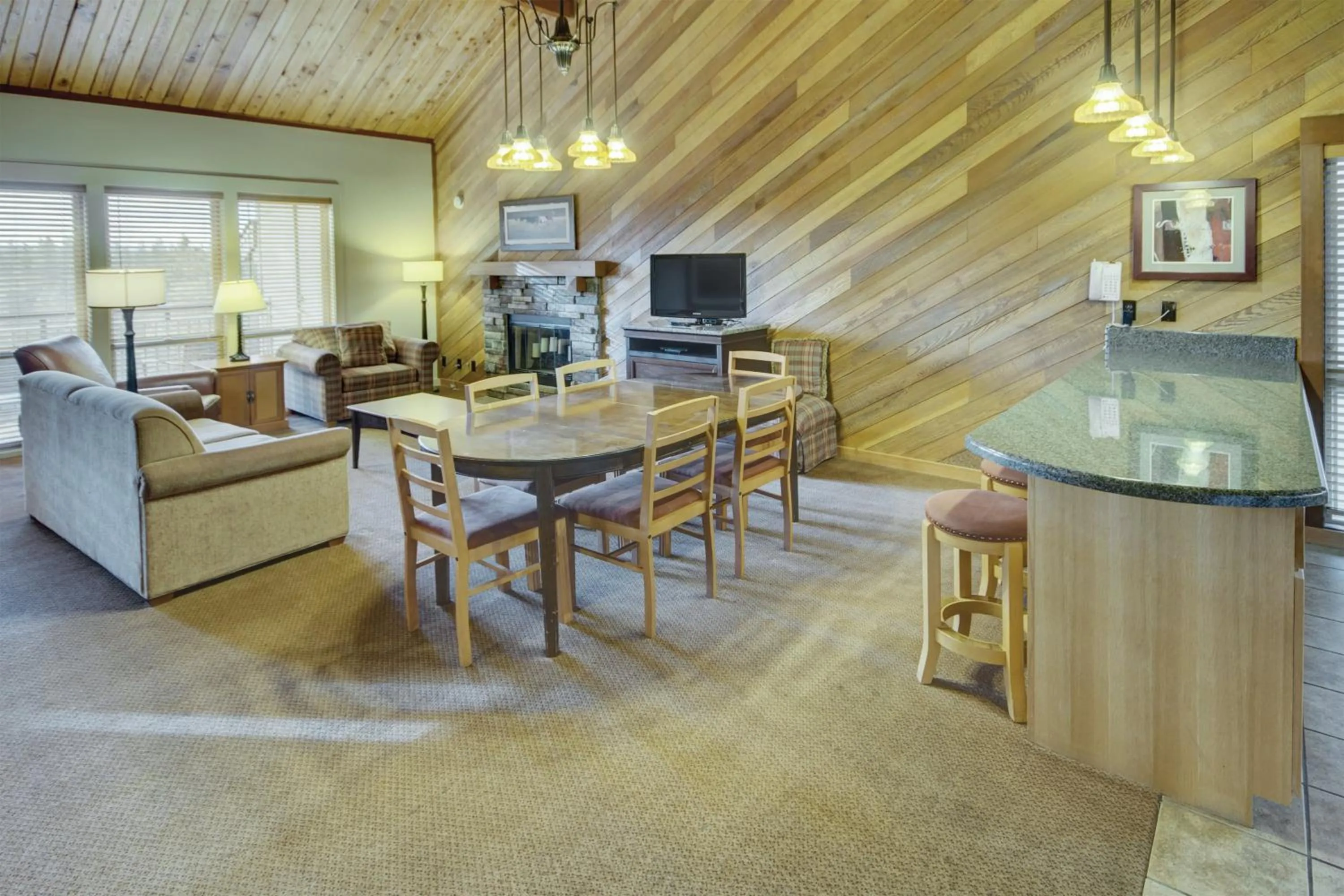 Living room in Seventh Mountain Resort