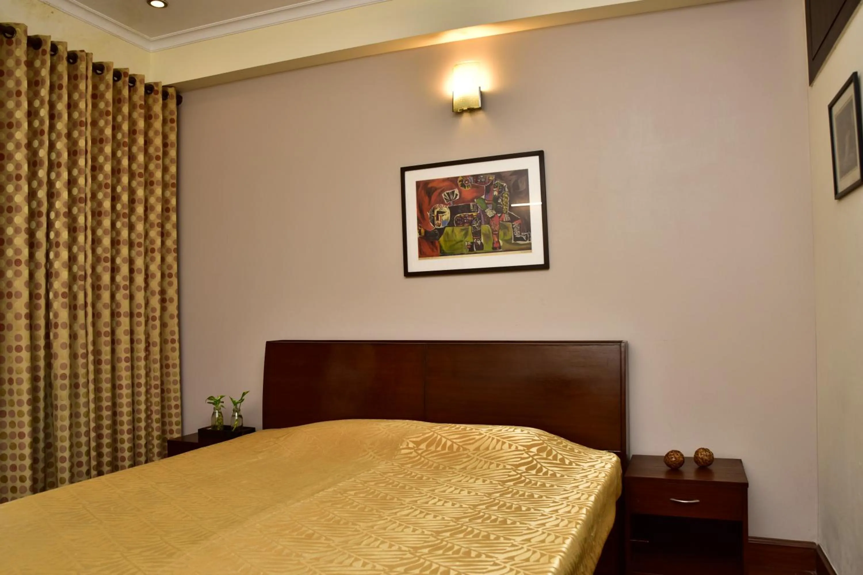 Bed in 2BHK Comfortable Furnished Serviced Apartments in Hauz Khas - Woodpecker Apartments