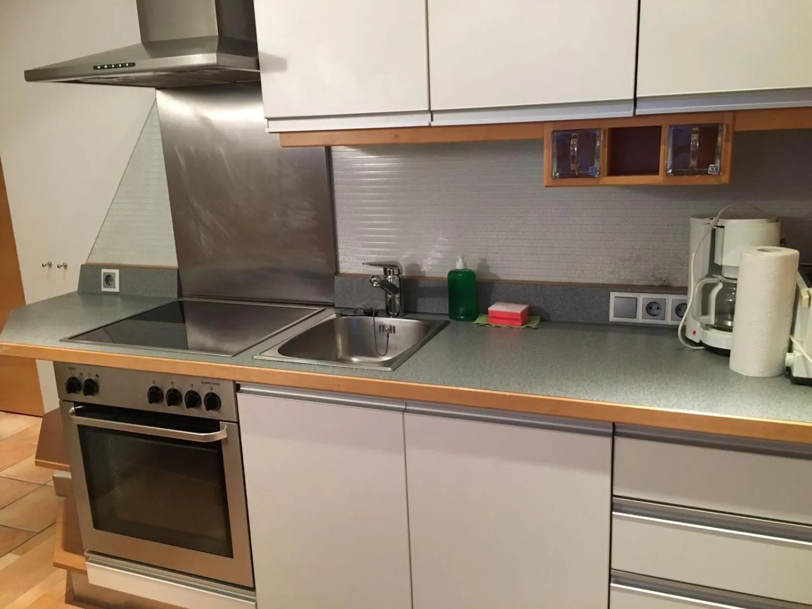 Kitchen or kitchenette in Aparthotel Acksteiner