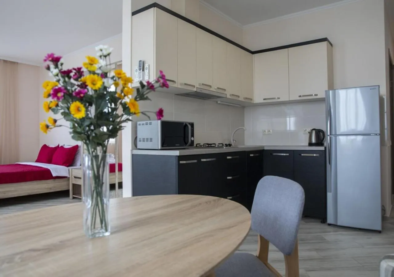 Kitchen or kitchenette in Horizon Batumi Aparthotel