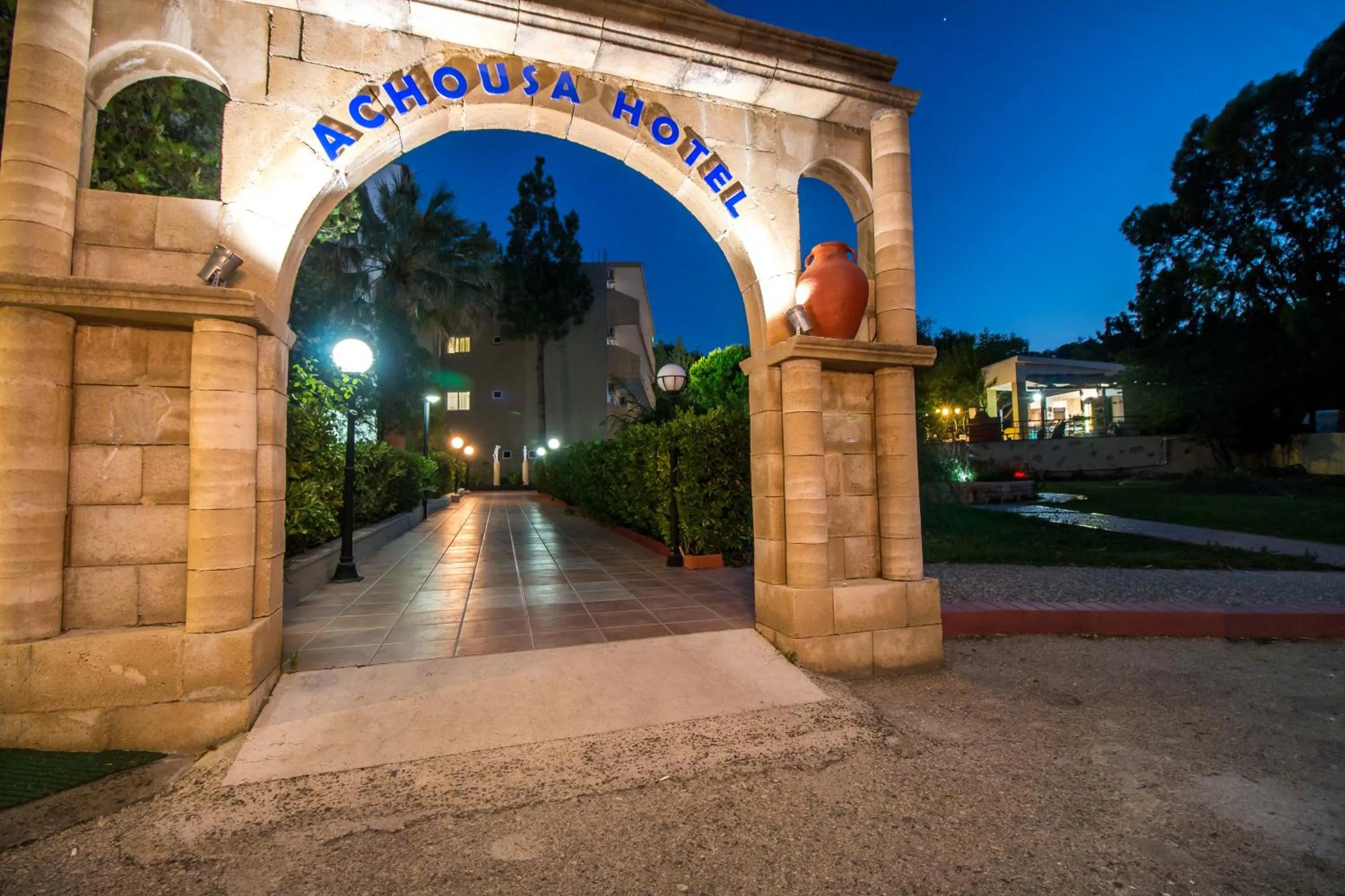Facade/entrance in Achousa Hotel