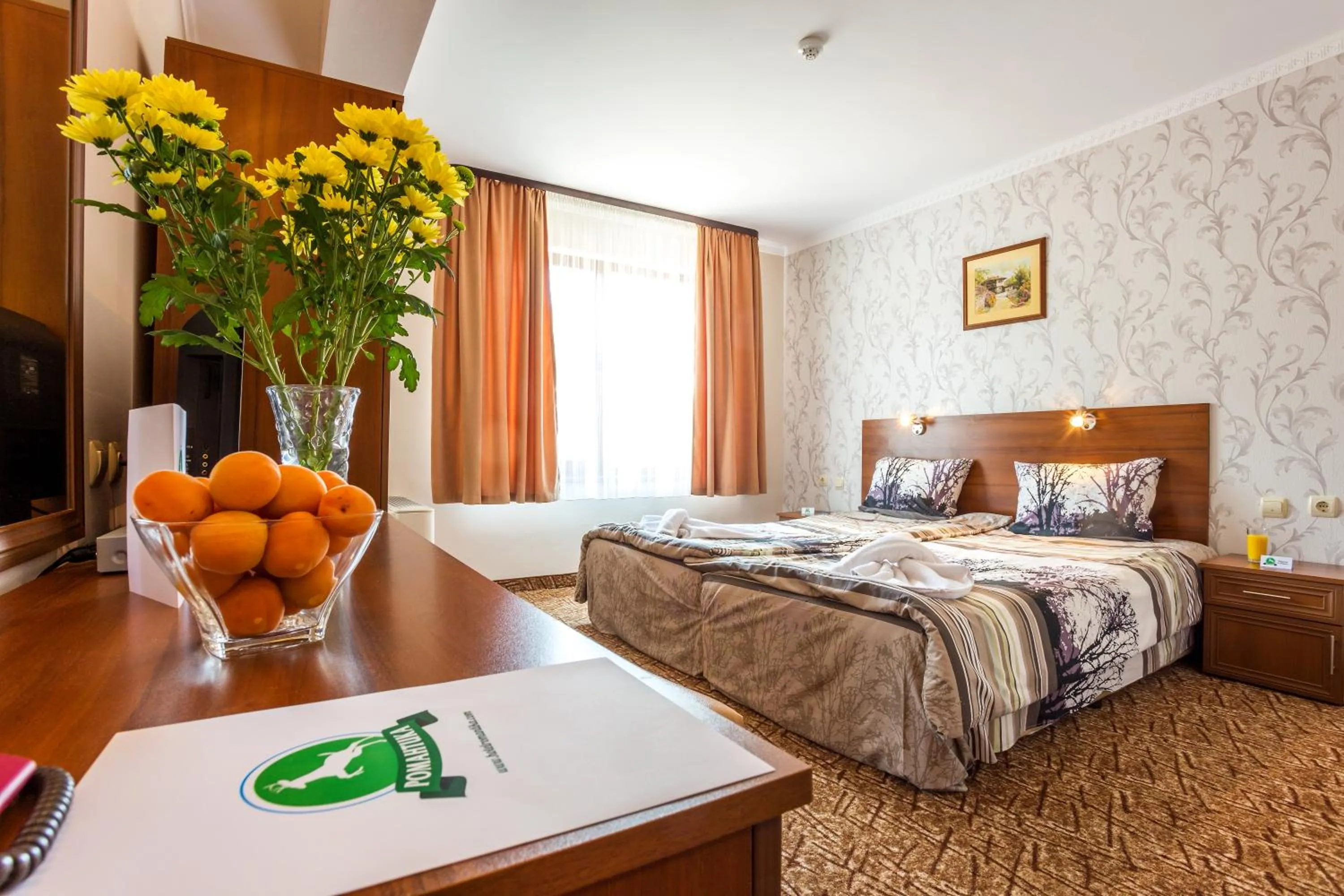 Bed in Family Hotel Romantika