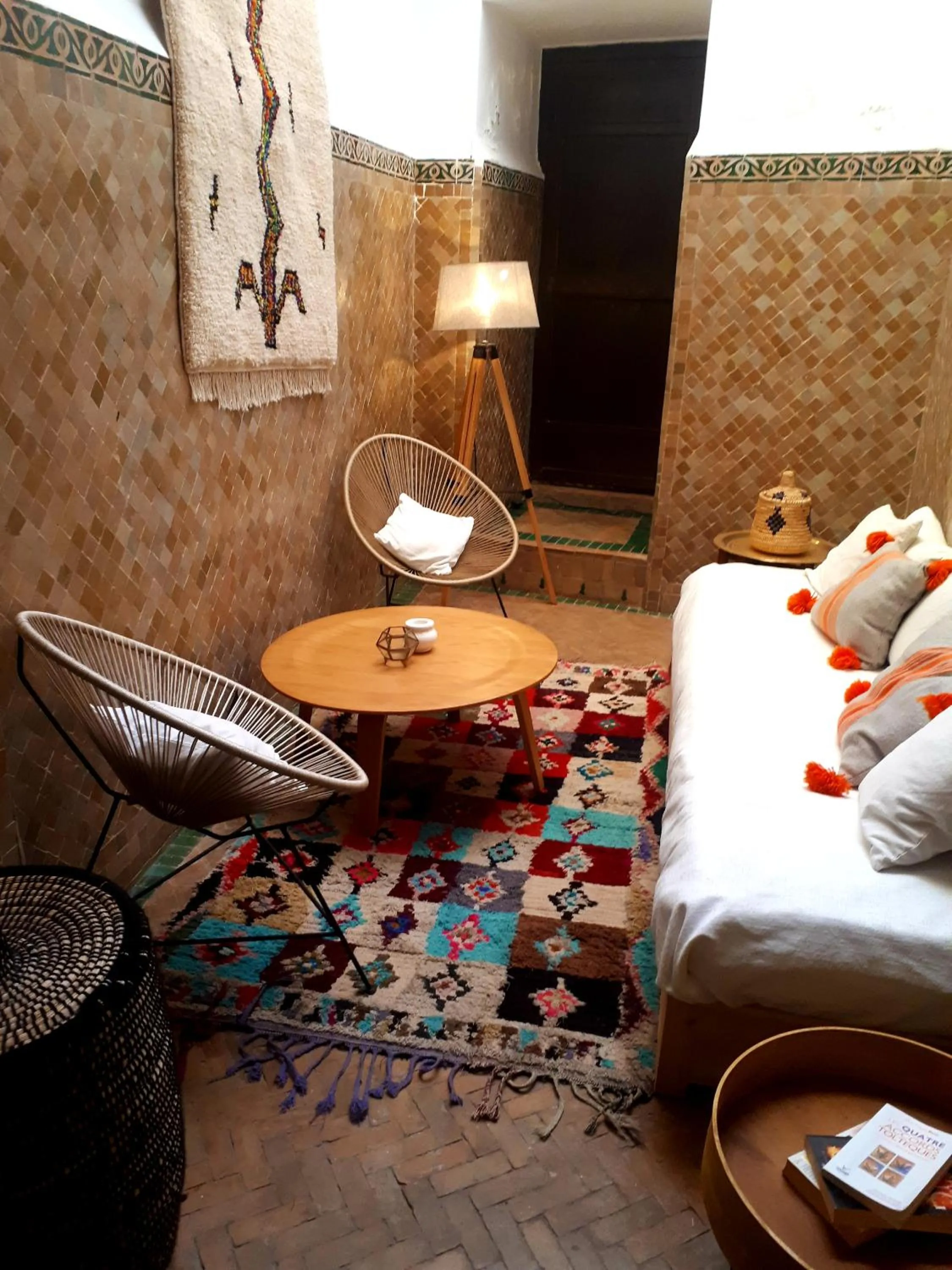 Patio, Bed in Riad Amira
