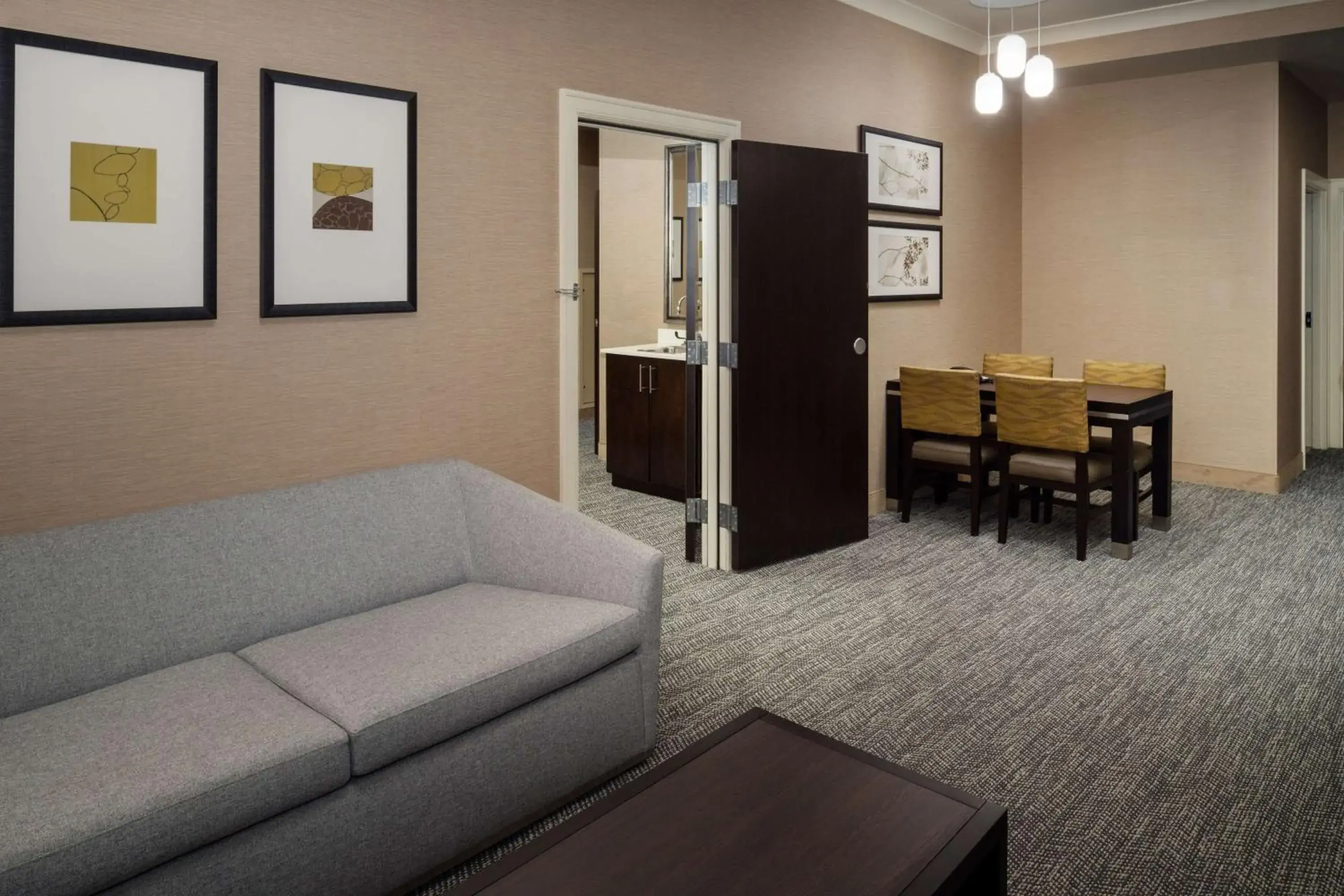 One-Bedroom King Suite with Roll-In Shower - Mobility Access/Non-Smoking in Embassy Suites Saint Louis - Downtown One-Bedroom King Suite with Roll-In Shower - Mobility Access/Non-Smoking in Embassy Suites Saint Louis - Downtown