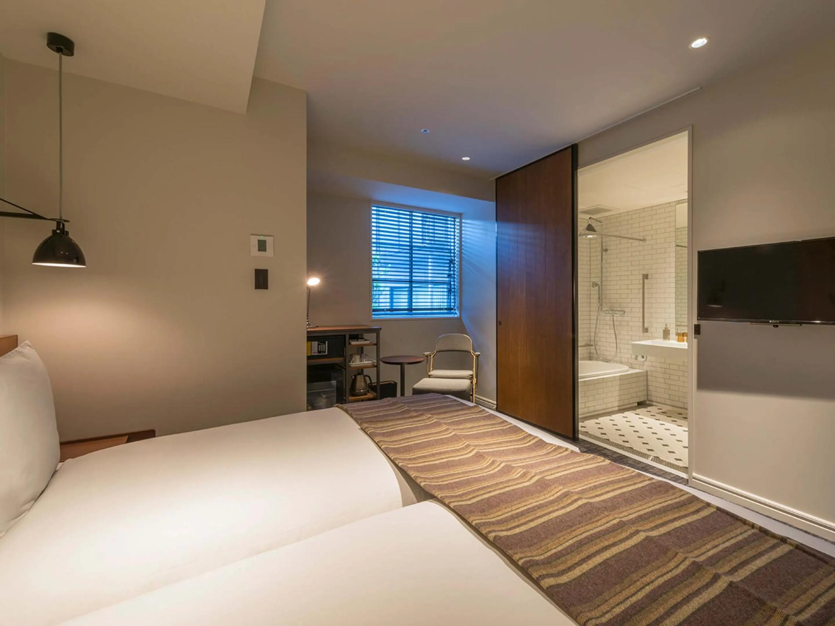 Bathroom, Bed in Ebisuholic Hotel