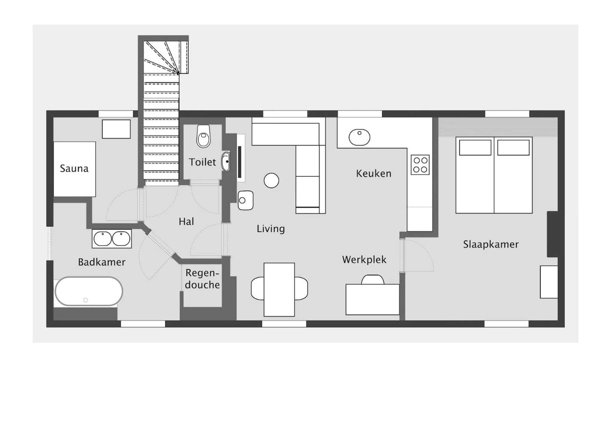 Floor plan in B&B Eikenlaan 12
