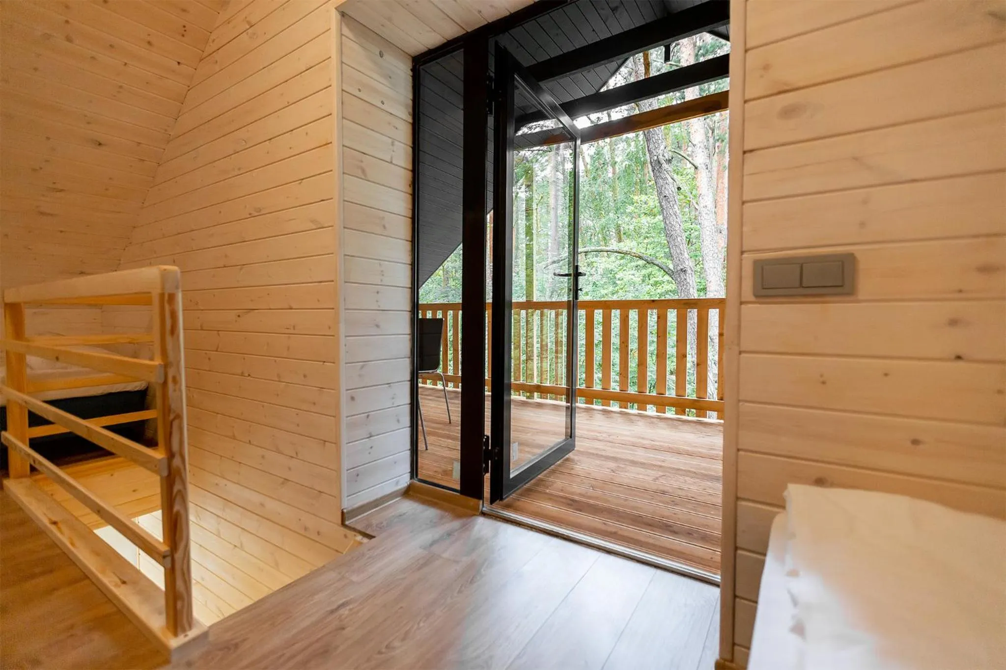 Balcony/Terrace, Bed in Hotel Palanga Camping