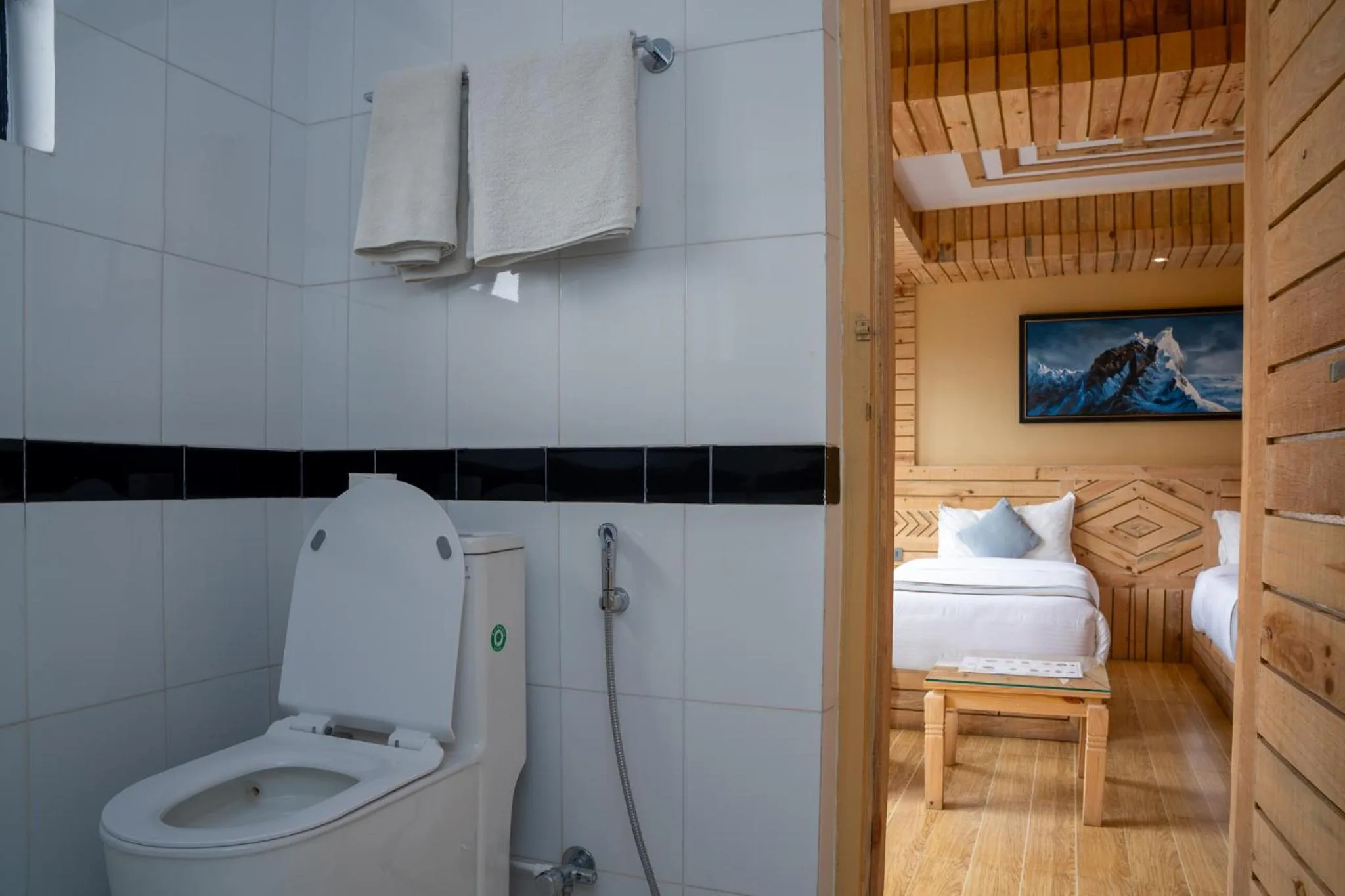 Bathroom, Bed in Trekkers Inn Boutique Hotel Pokhara