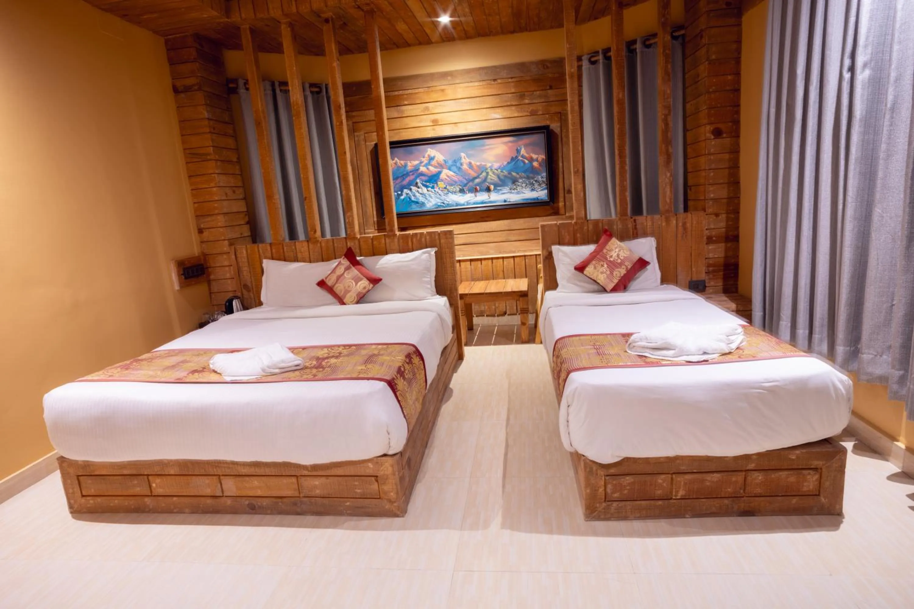 Photo of the whole room, Bed in Trekkers Inn Boutique Hotel Pokhara