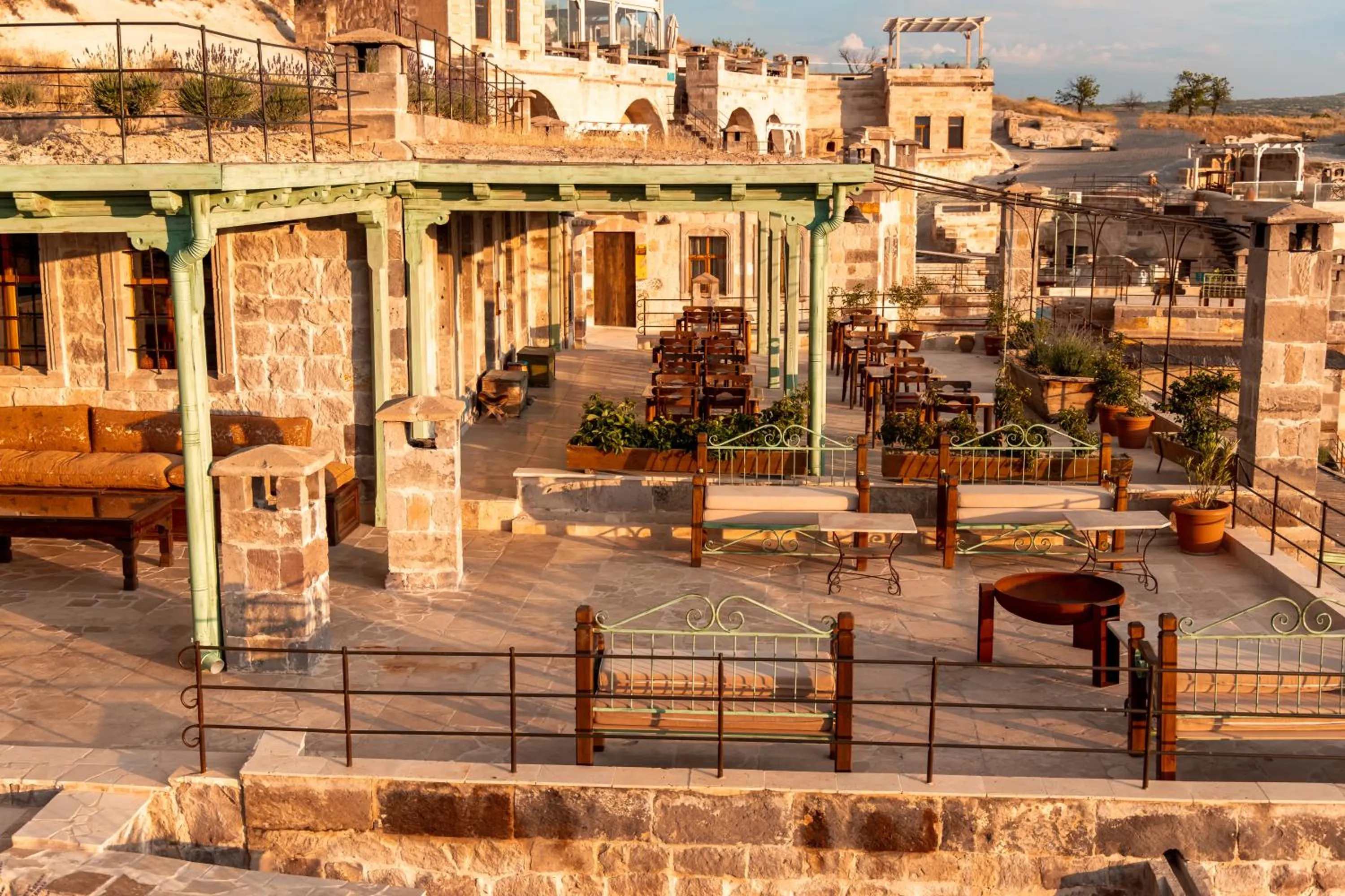 Patio in Seki Cave Suites