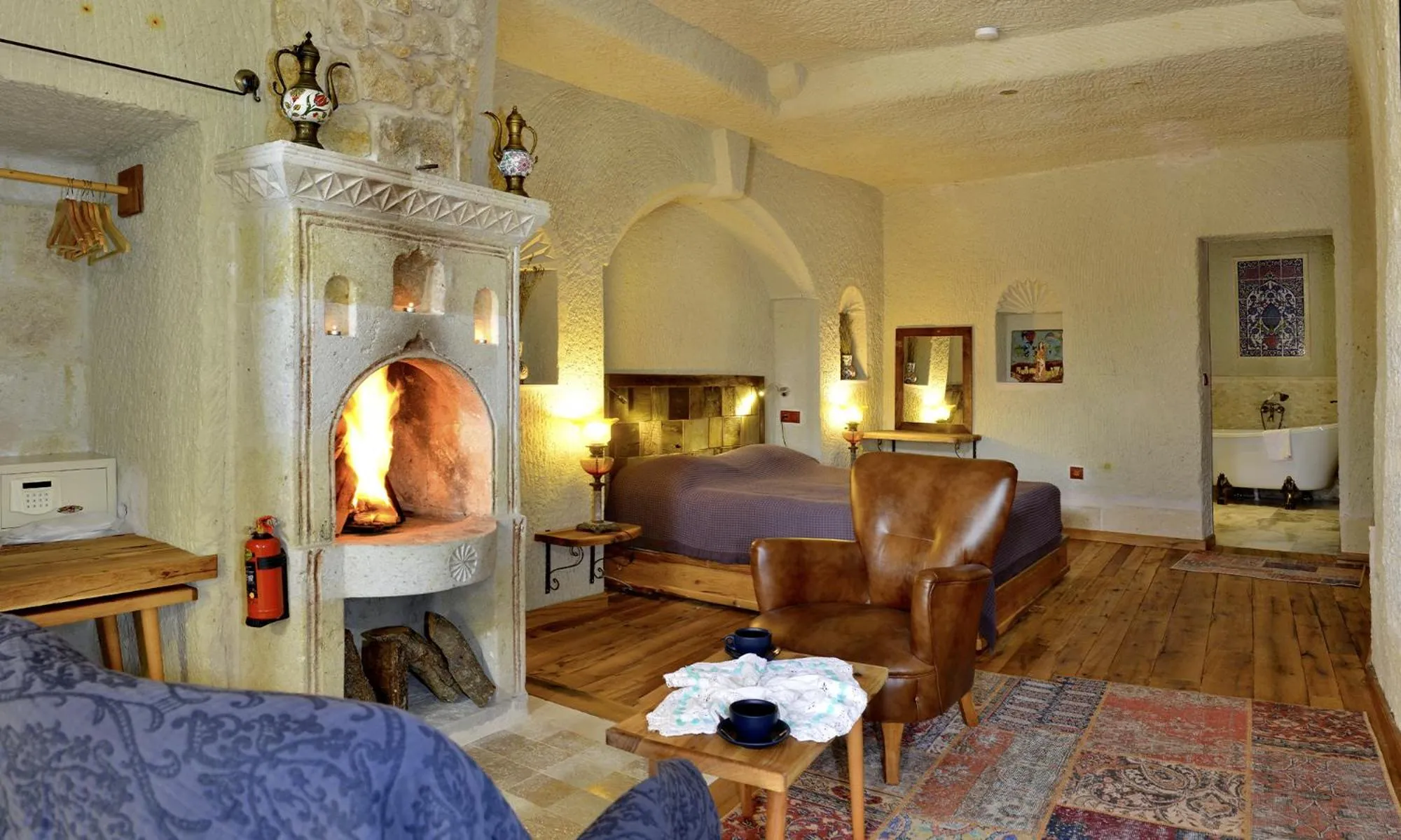 Bed in Seki Cave Suites