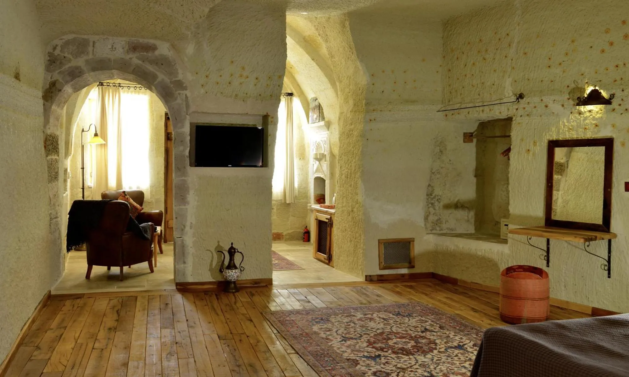 Living room in Seki Cave Suites