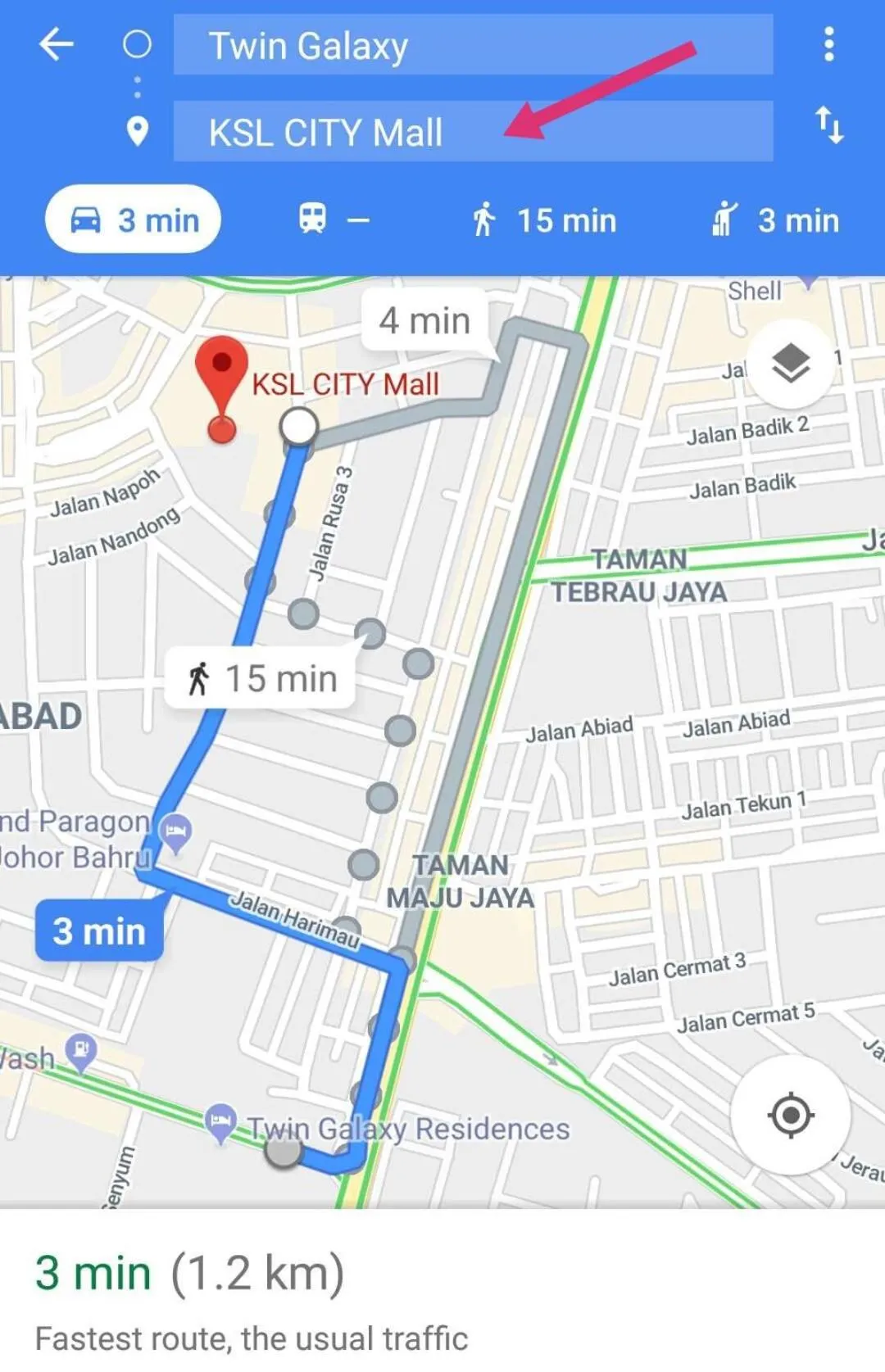 Location in Twin Galaxy Residences