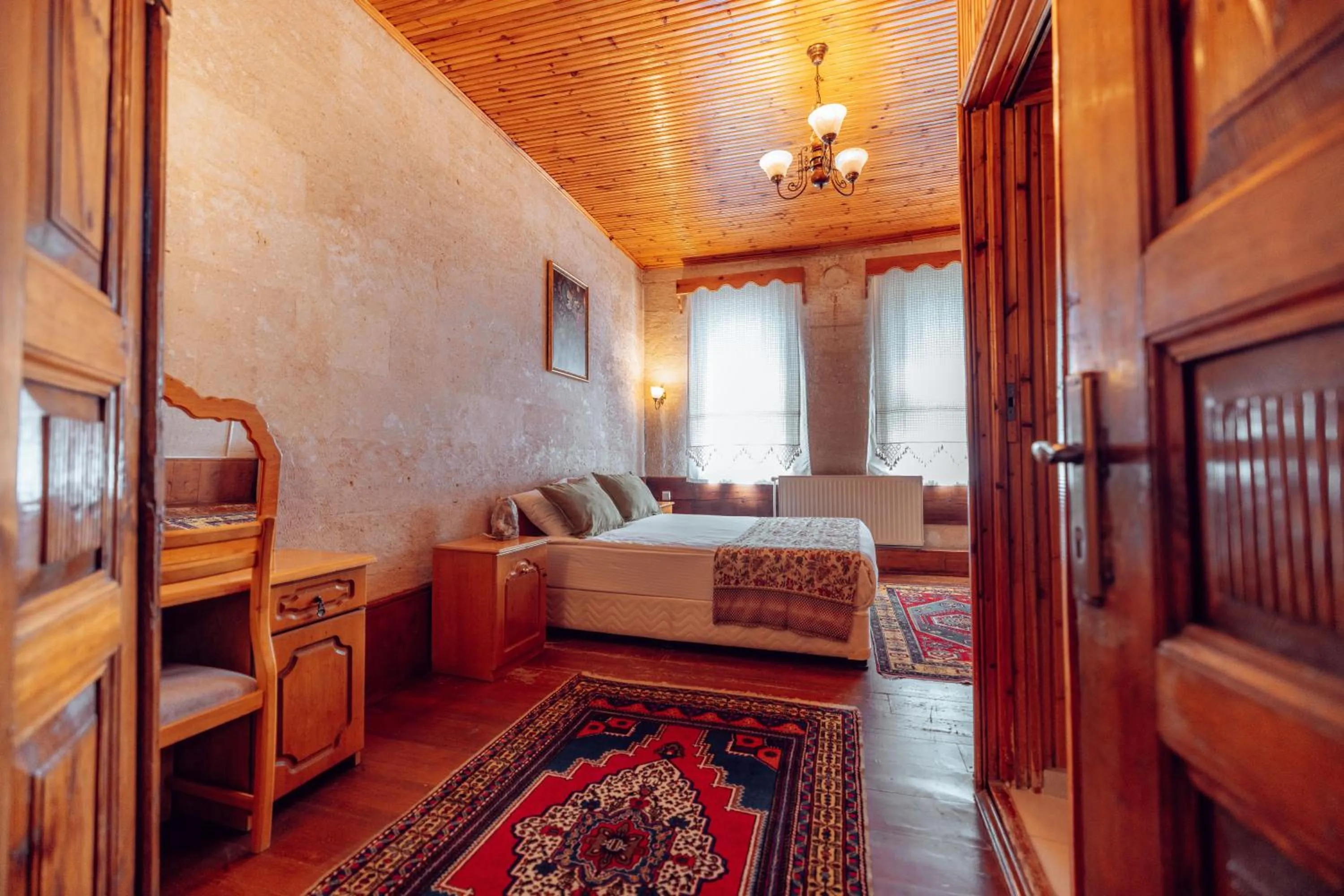 Bed in Melis Cave Hotel